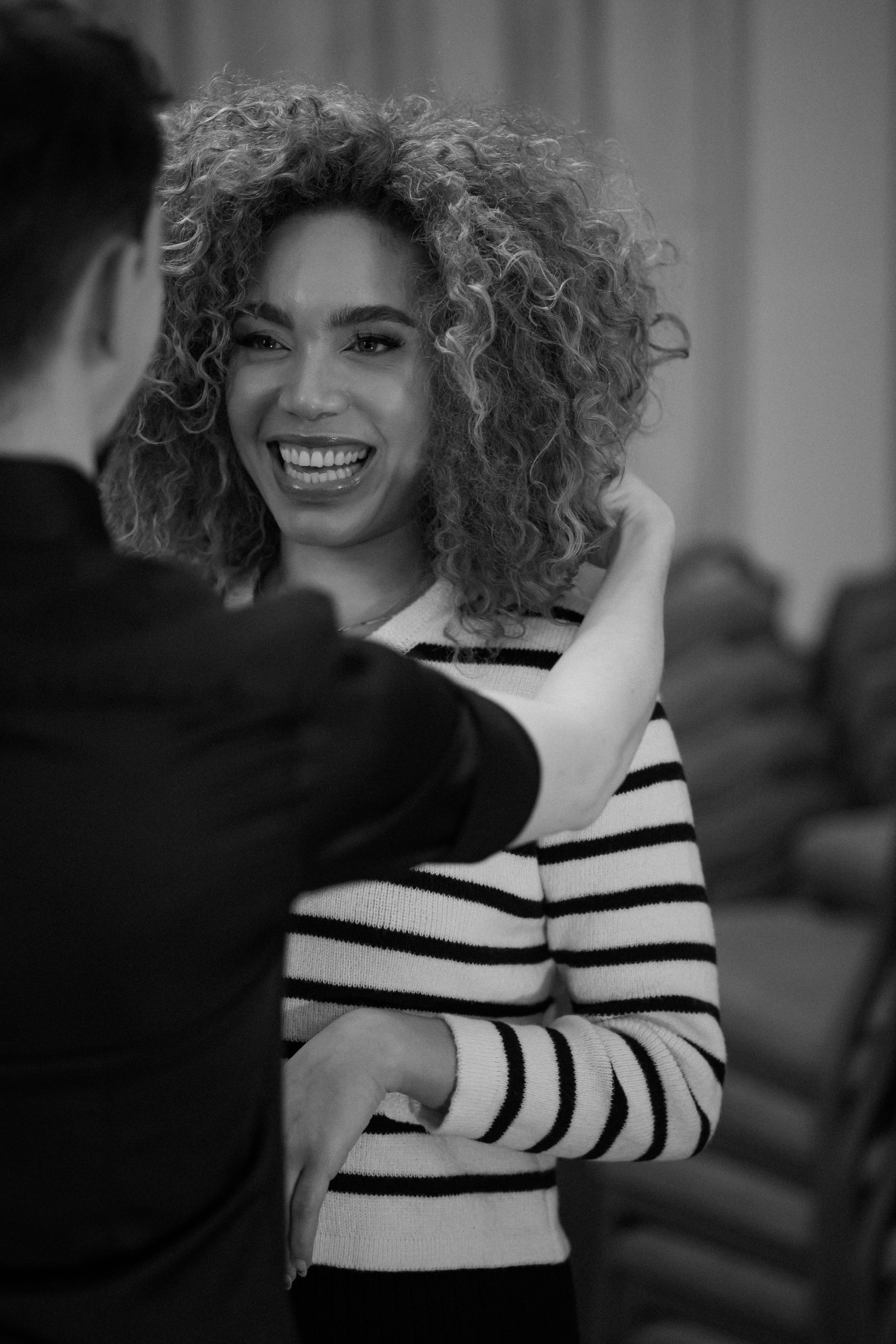 Wool Blend Knitted Striped Cardigan