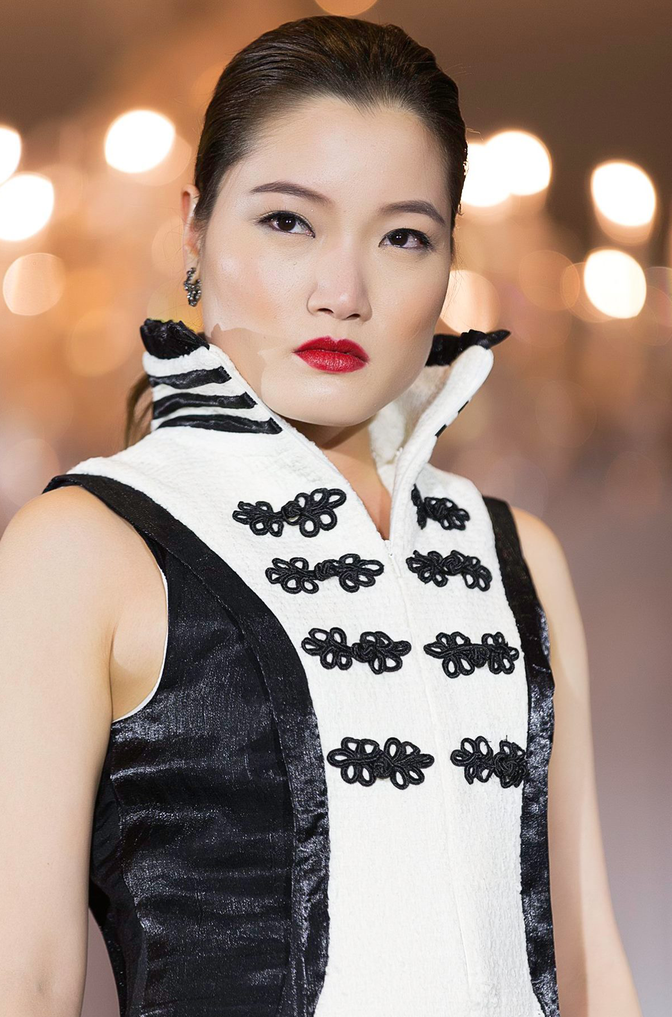 HIGH NECK ZIP FRONT DRESS