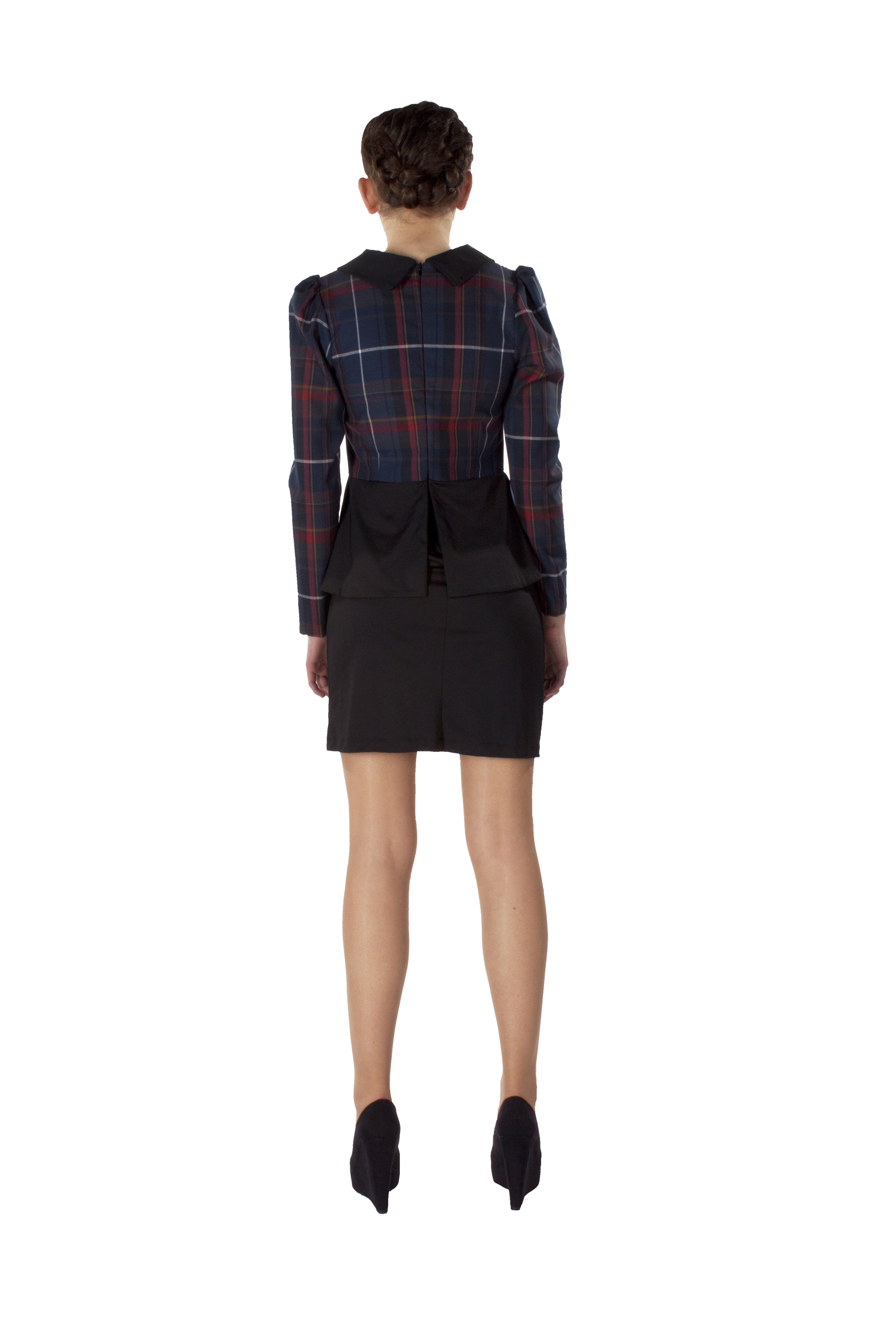 LONG SLEEVE PEPLUM DRESS