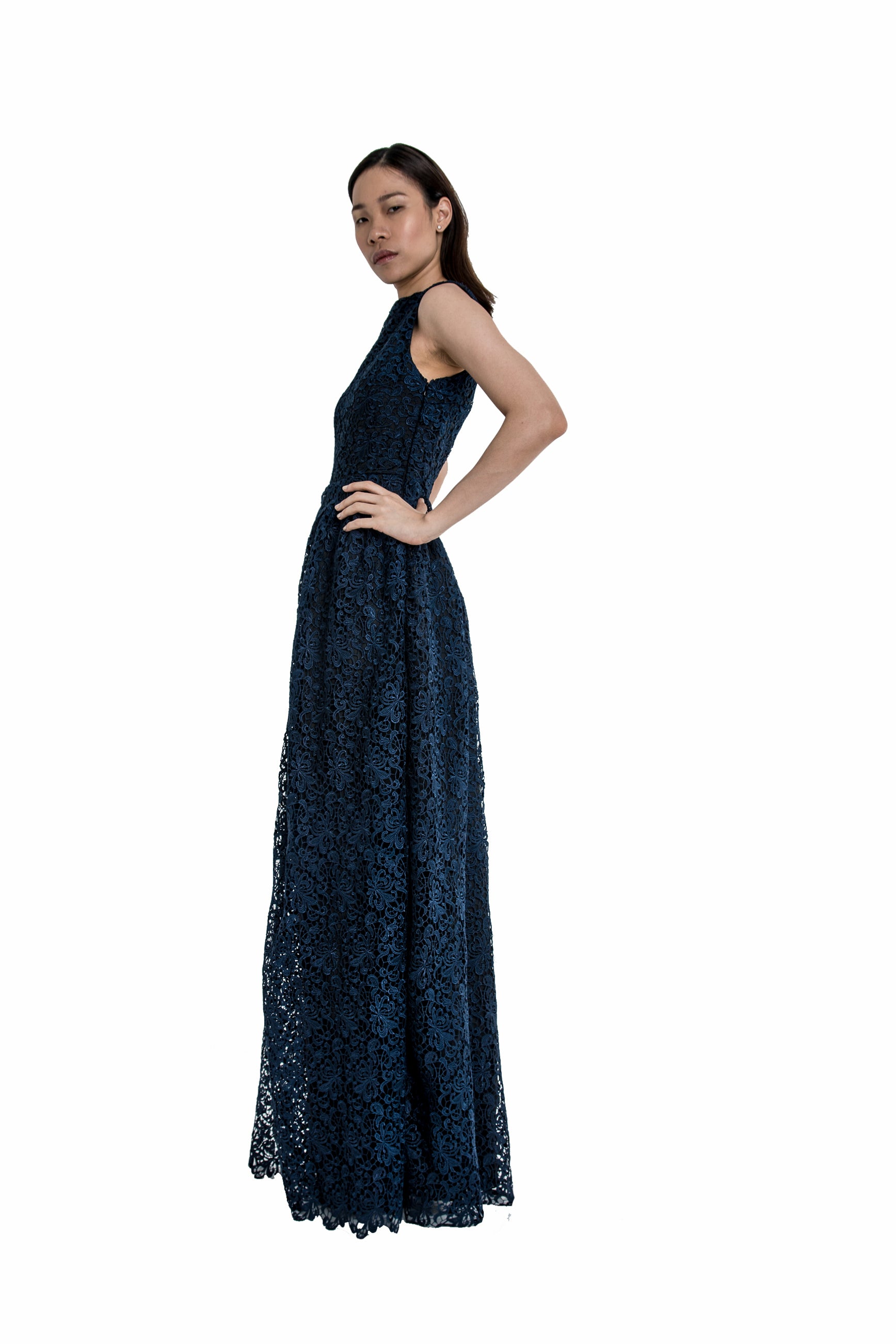 GUIPURE FLOOR LENGTH DRESS