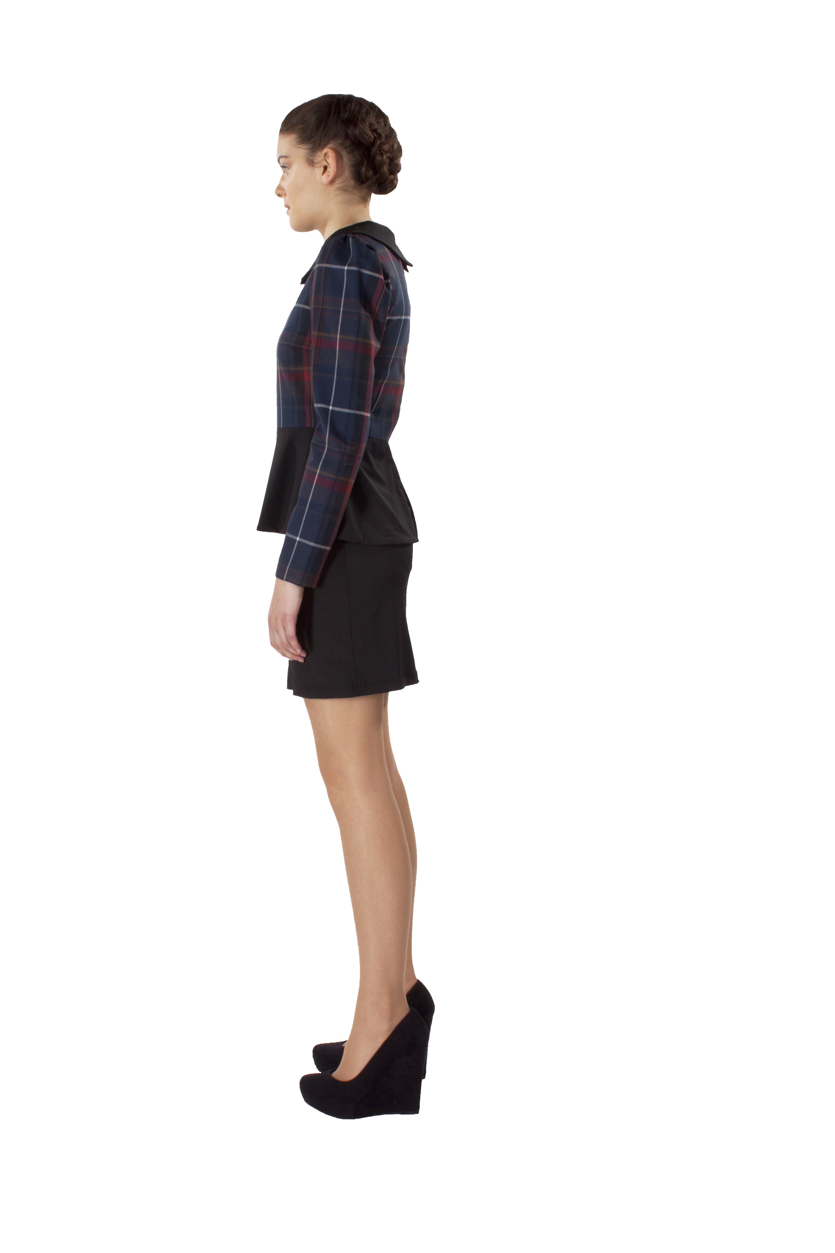 LONG SLEEVE PEPLUM DRESS