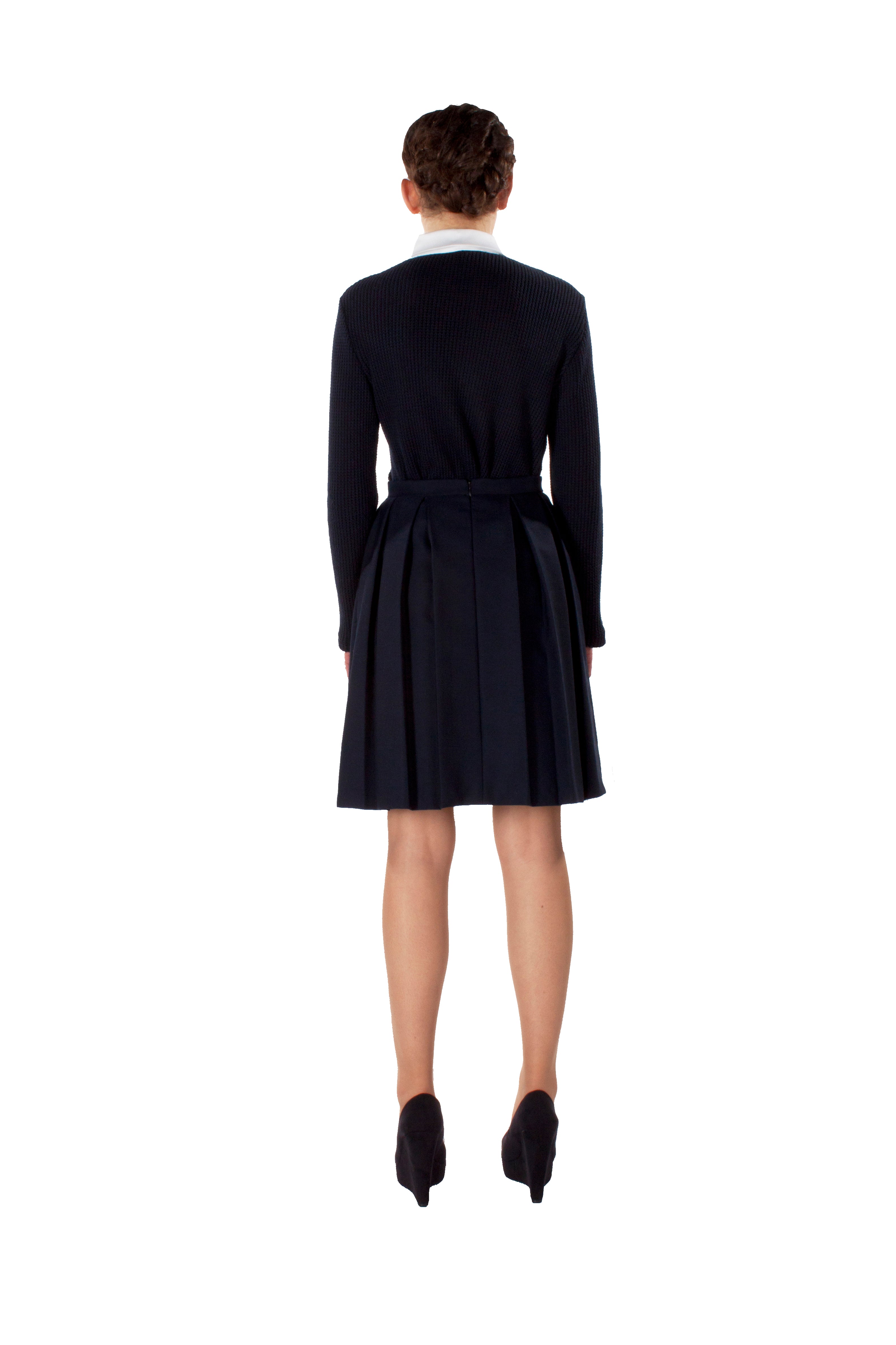 GABARDINE PLEATED SKIRT