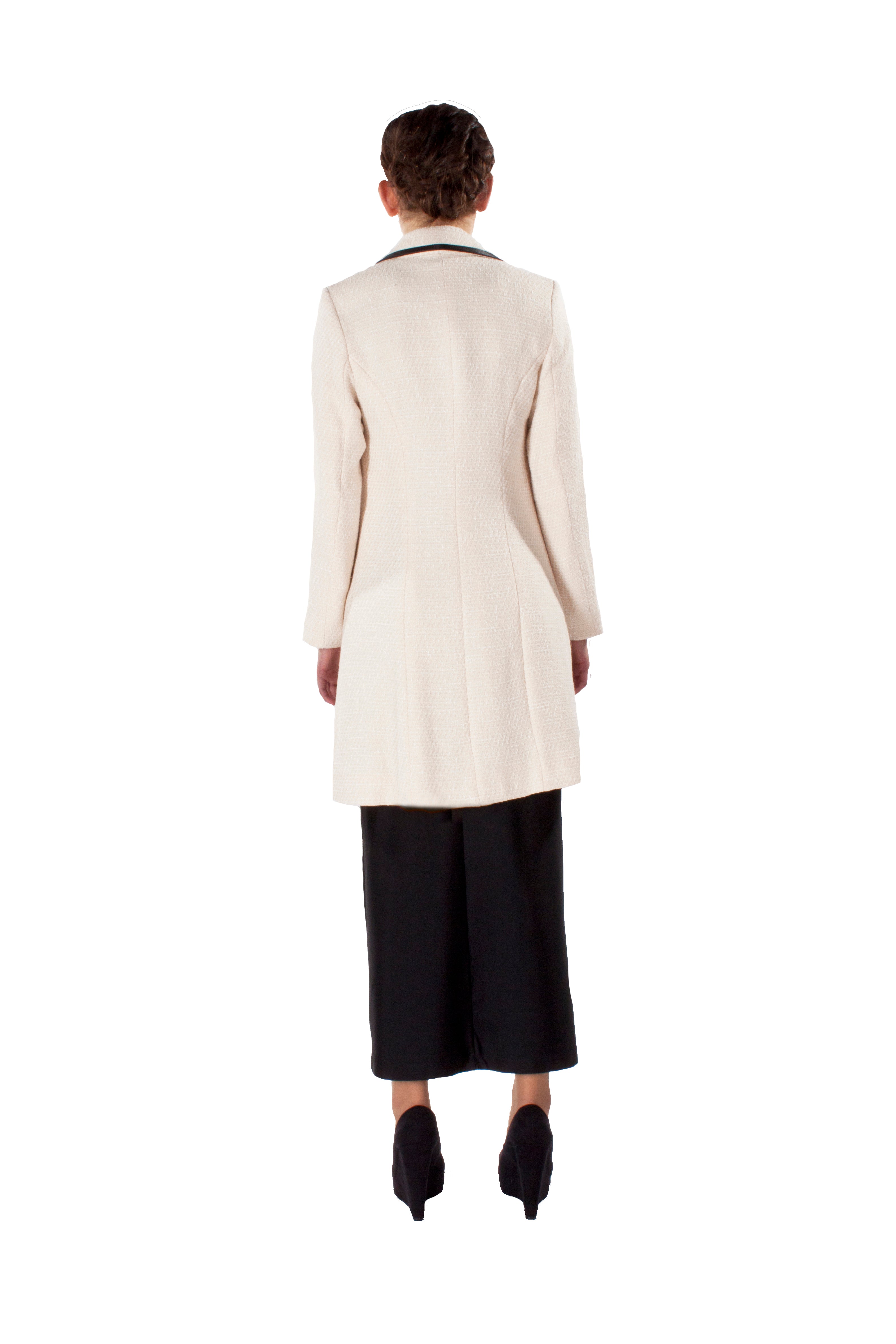 ASYMMETRIC NOTCHED COLLAR COAT
