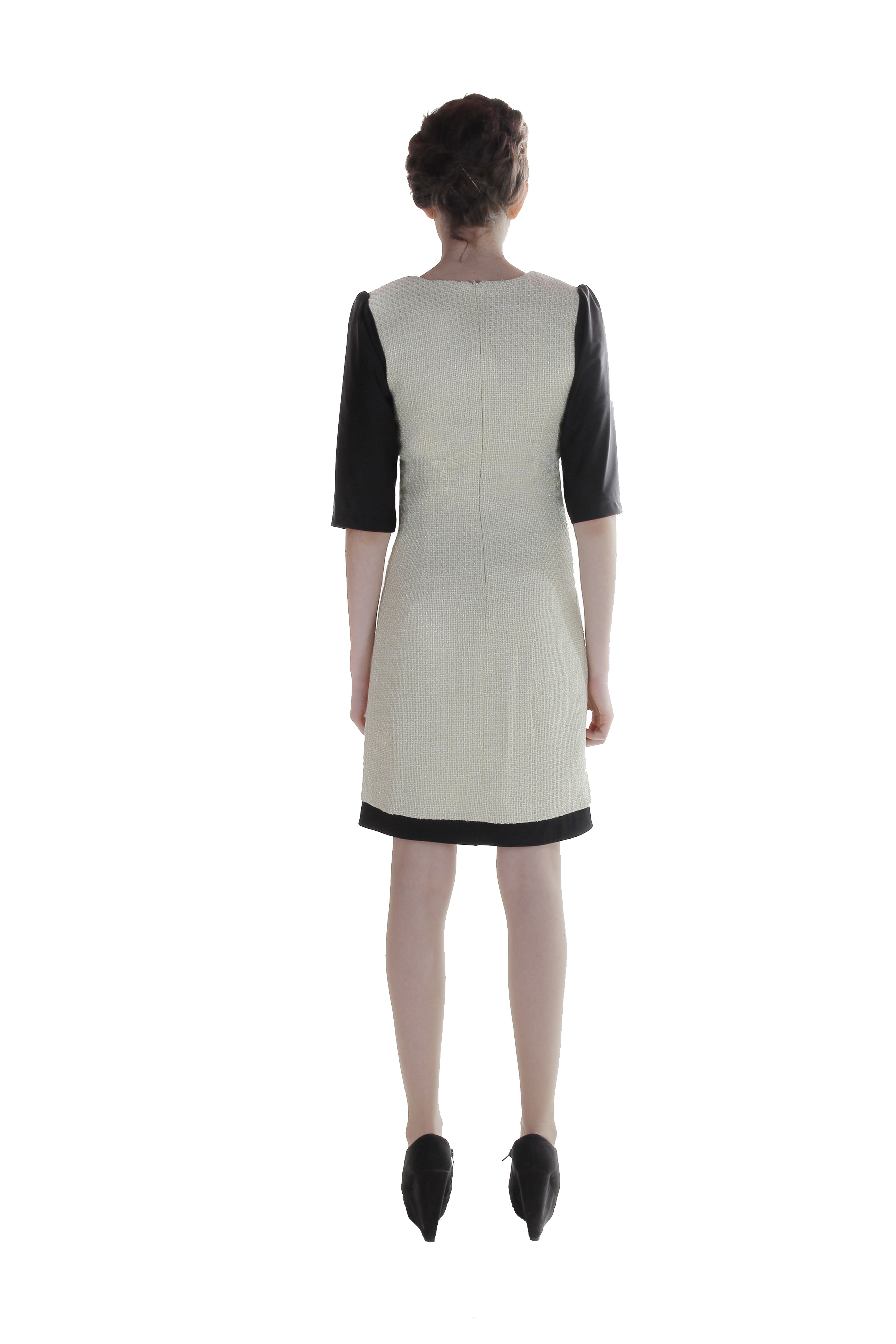 3/4 SLEEVE PANEL DRESS