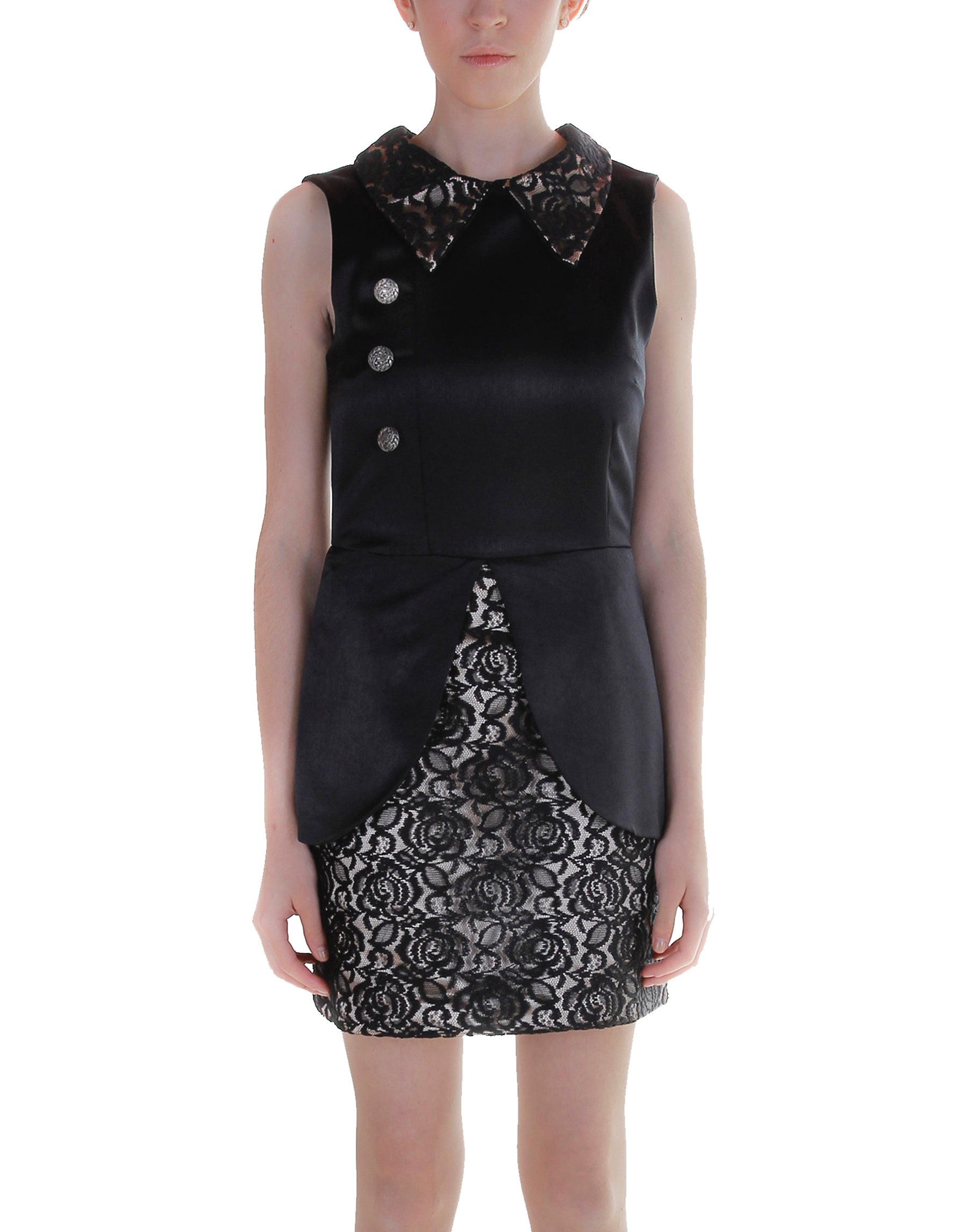 FITTED SLEEVELESS PEPLUM DRESS