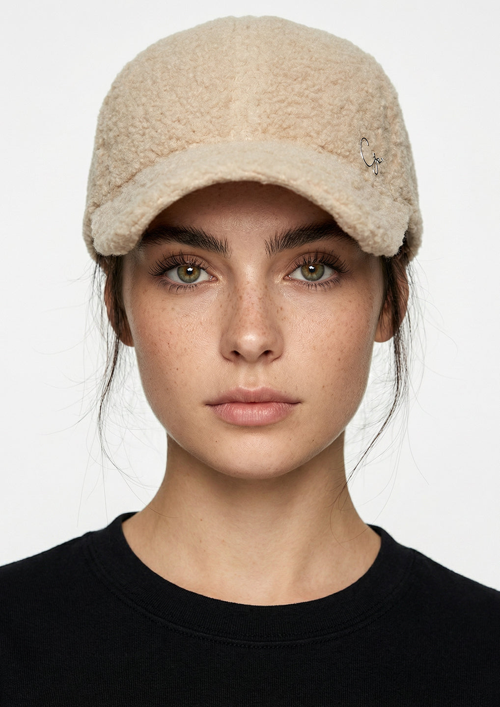 Cream Boucle Textured Cap
