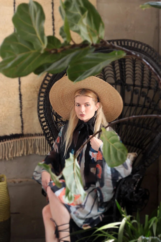 HANDMADE WIDE BRIM (20CM) NATURAL STRAW HAT