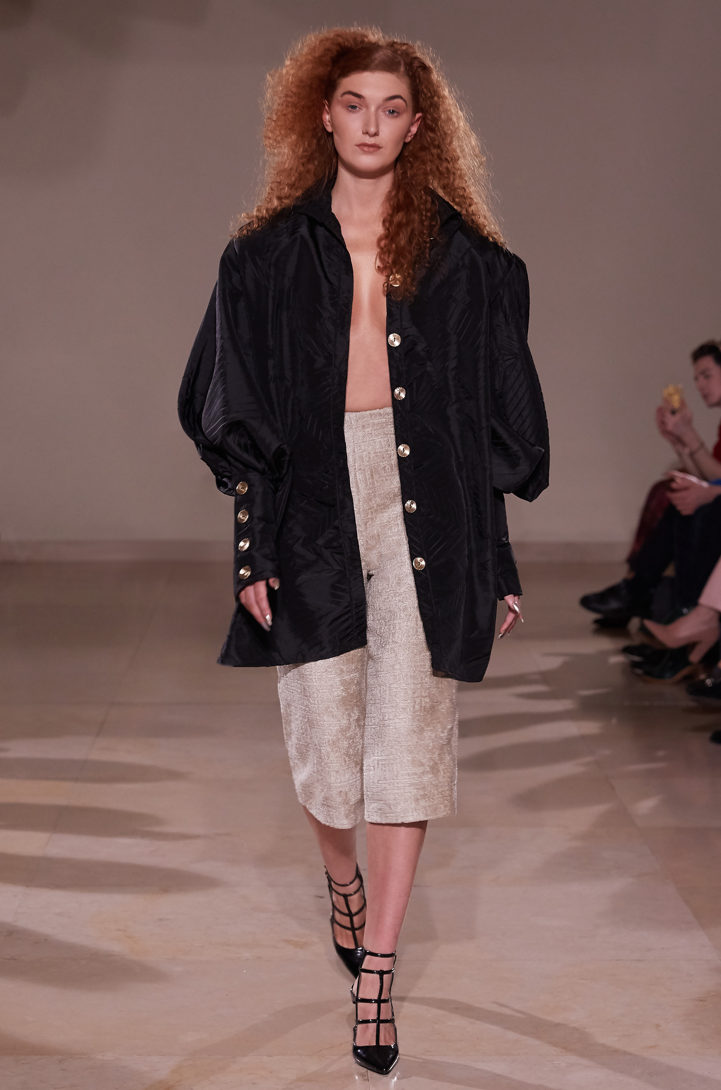 CRUSHED TAFETTA OVERSIZED SHIRT