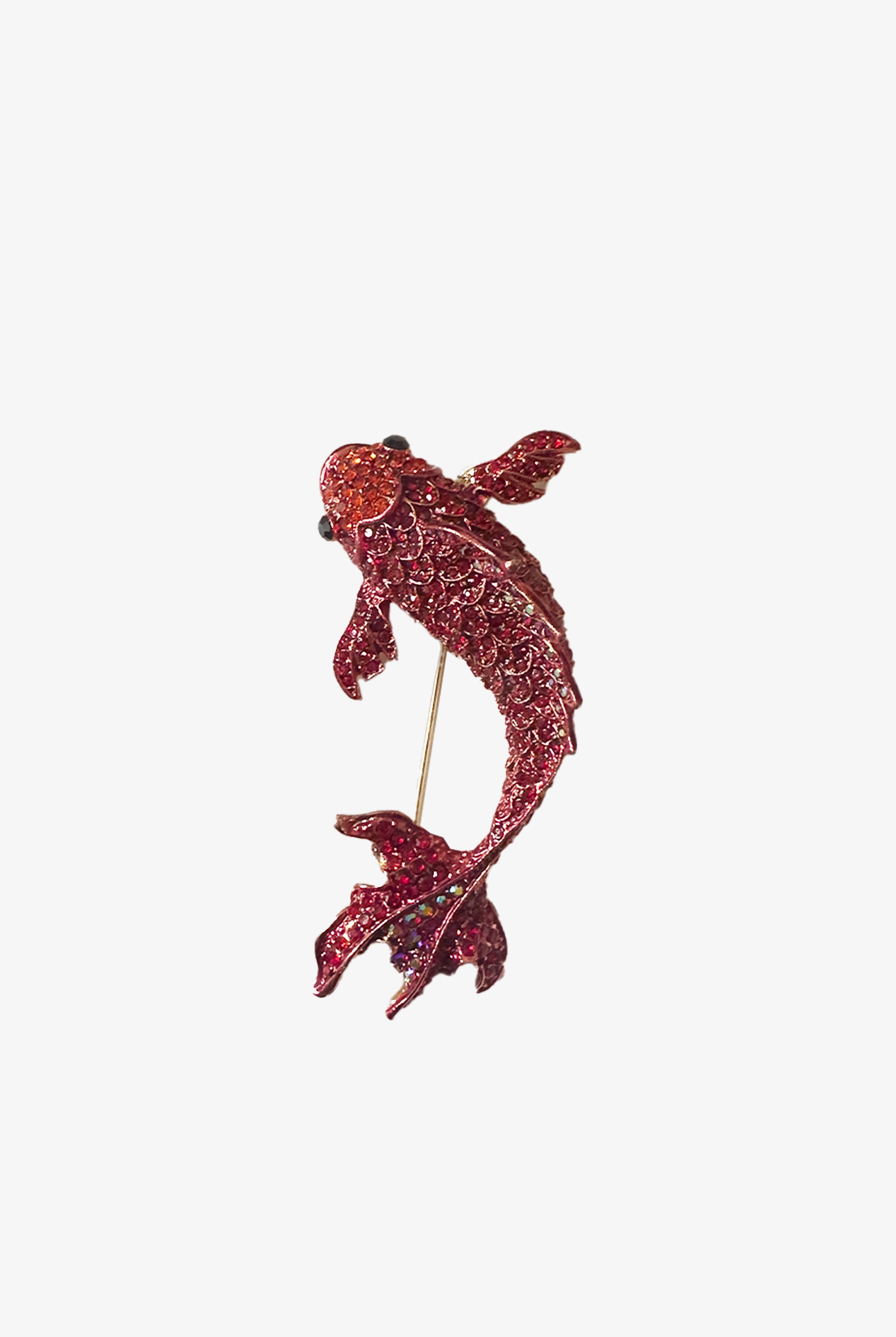 Large Koi Fish Crystal Brooch