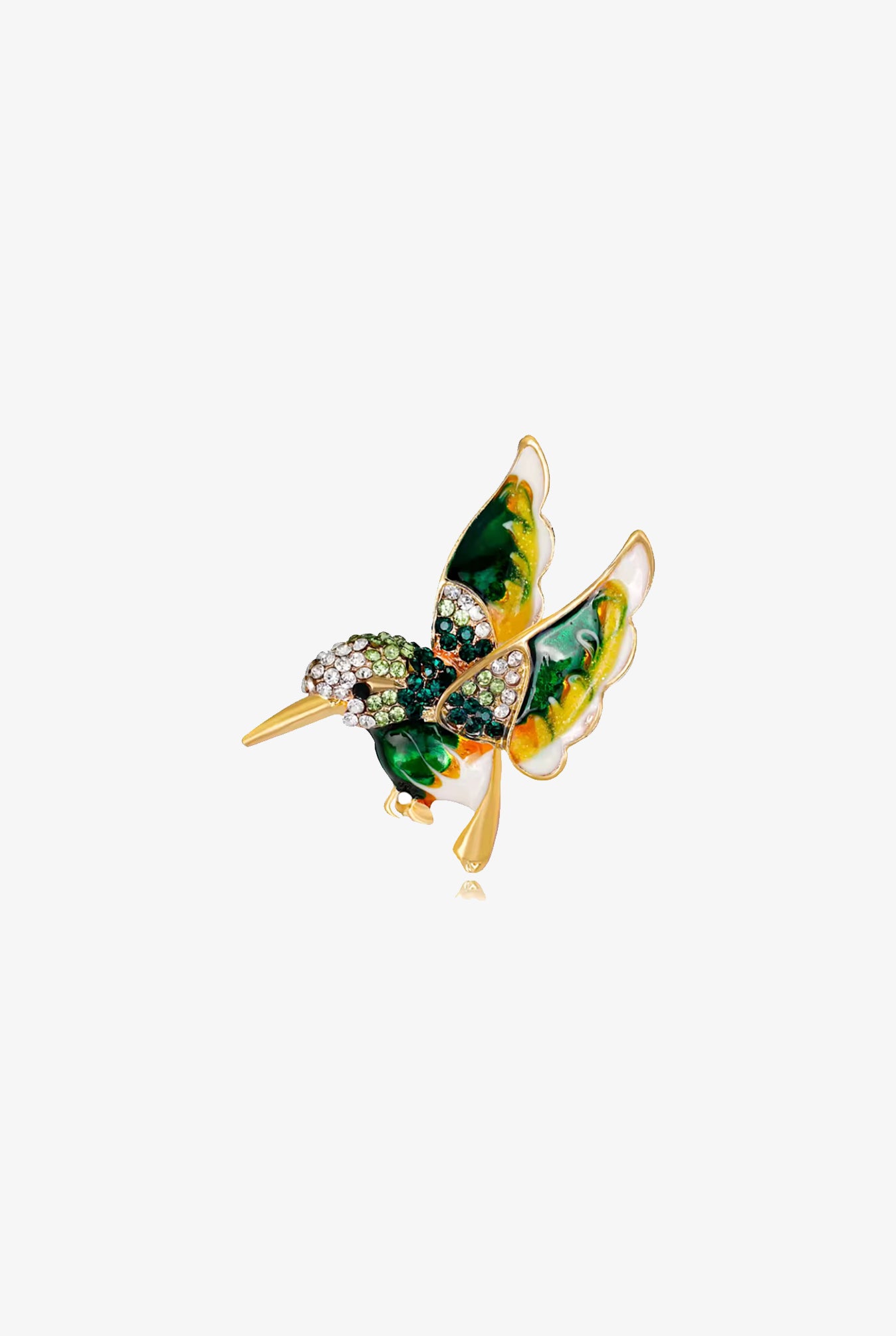 Green Gold Bird Brooch