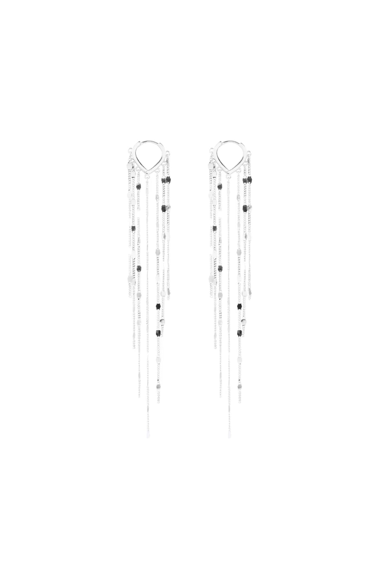 Dramatic Dangle Chain Huggie Earrings