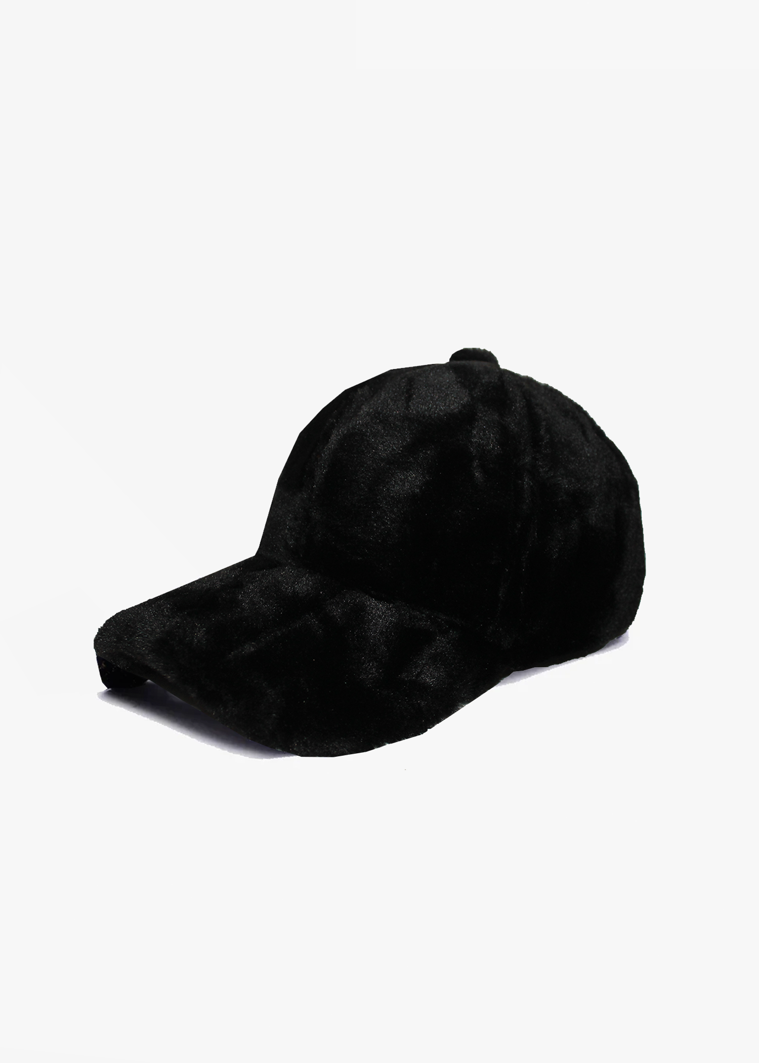 BLACK FAUX-FUR CAP