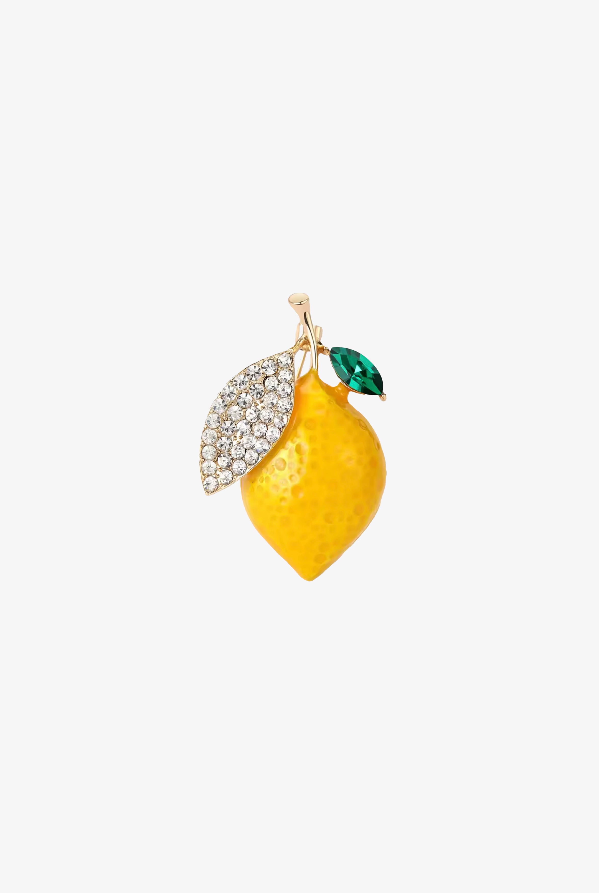Crystal Lemon Brooch