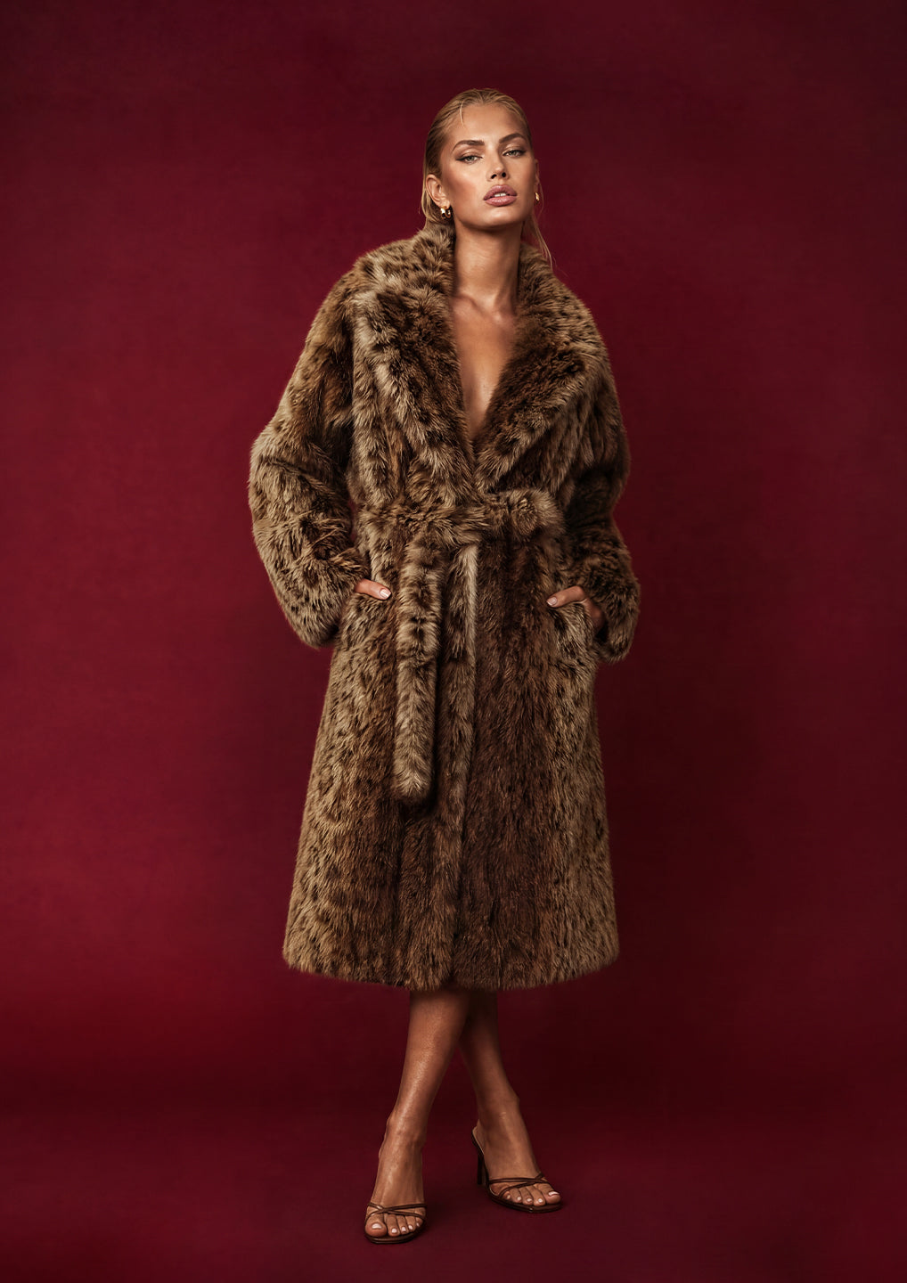 Oversized Leopard Faux Fur Coat