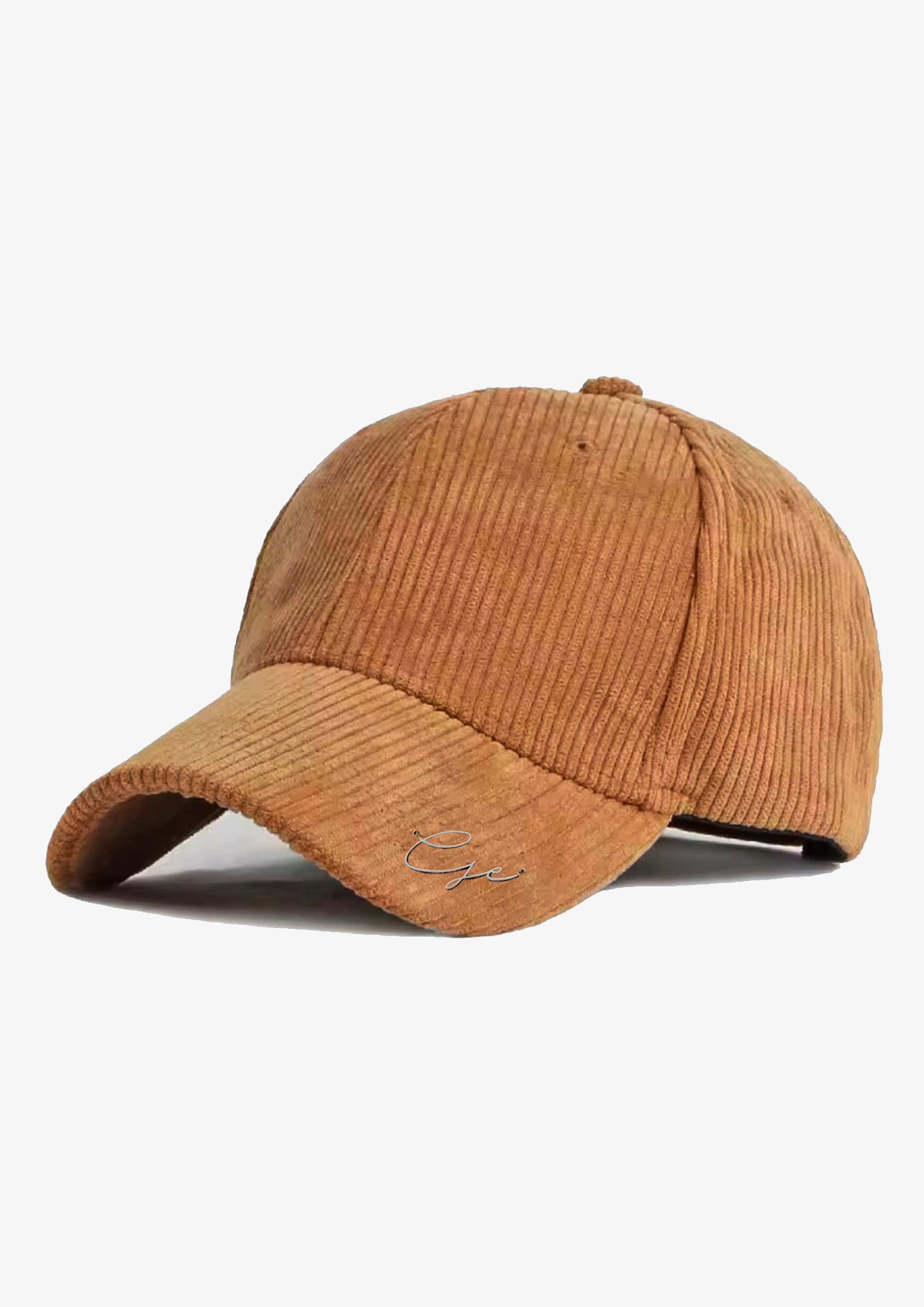 Silver Cje Embellished Ginger Beige Corduroy Cap