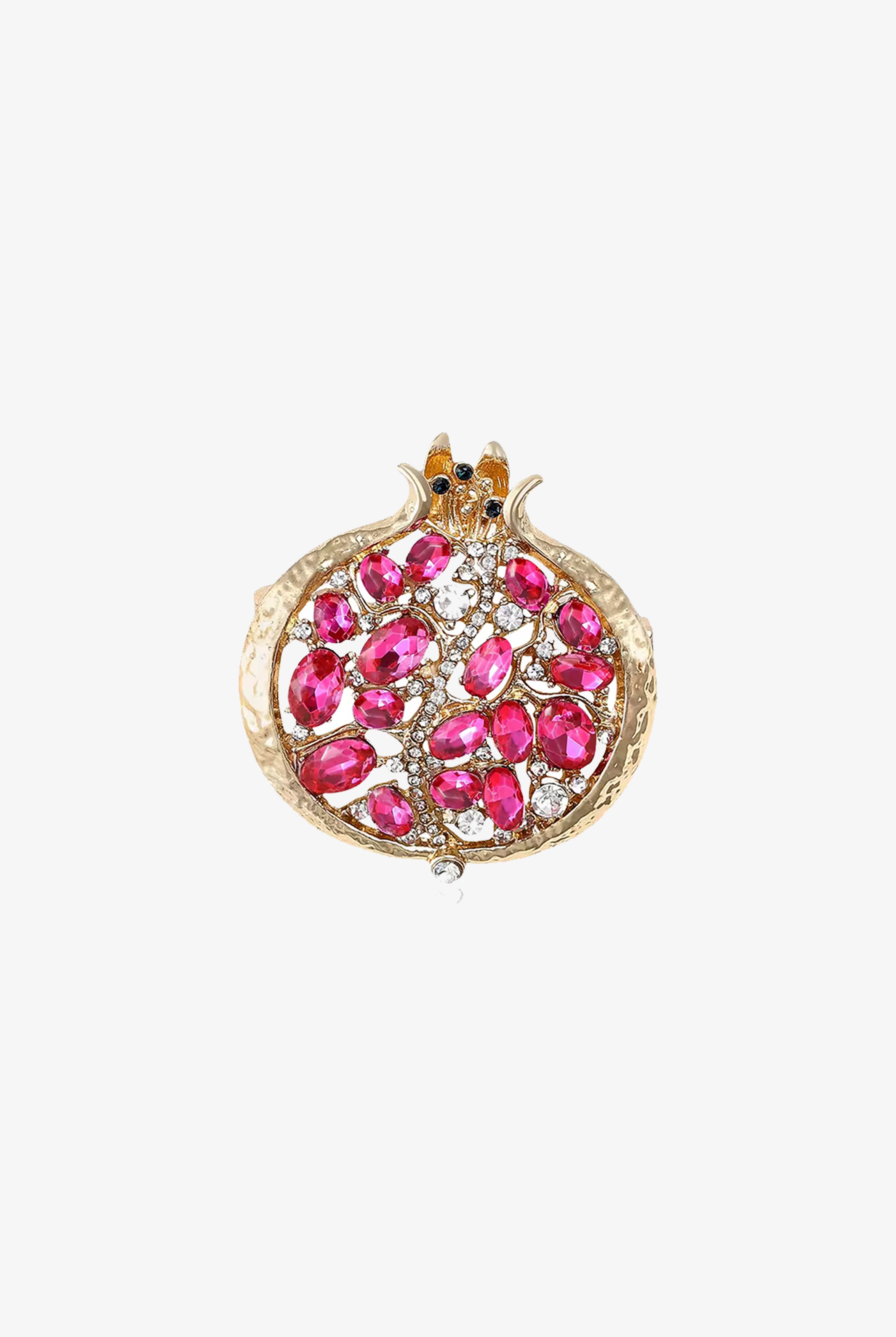 Gold Crystal Pomegranate Brooch