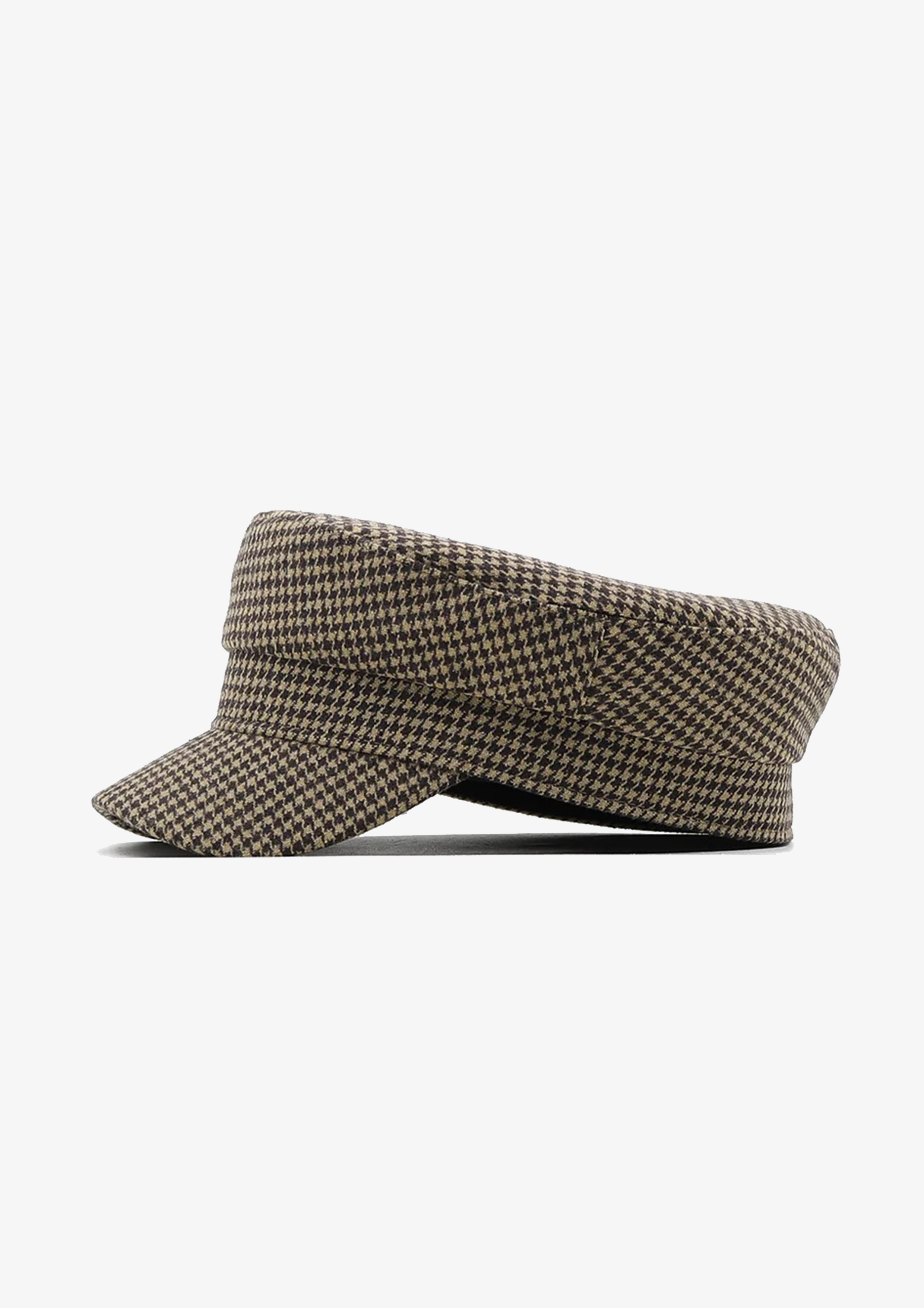 BROWN HOUNDSTOOTH BAKER BOY HAT
