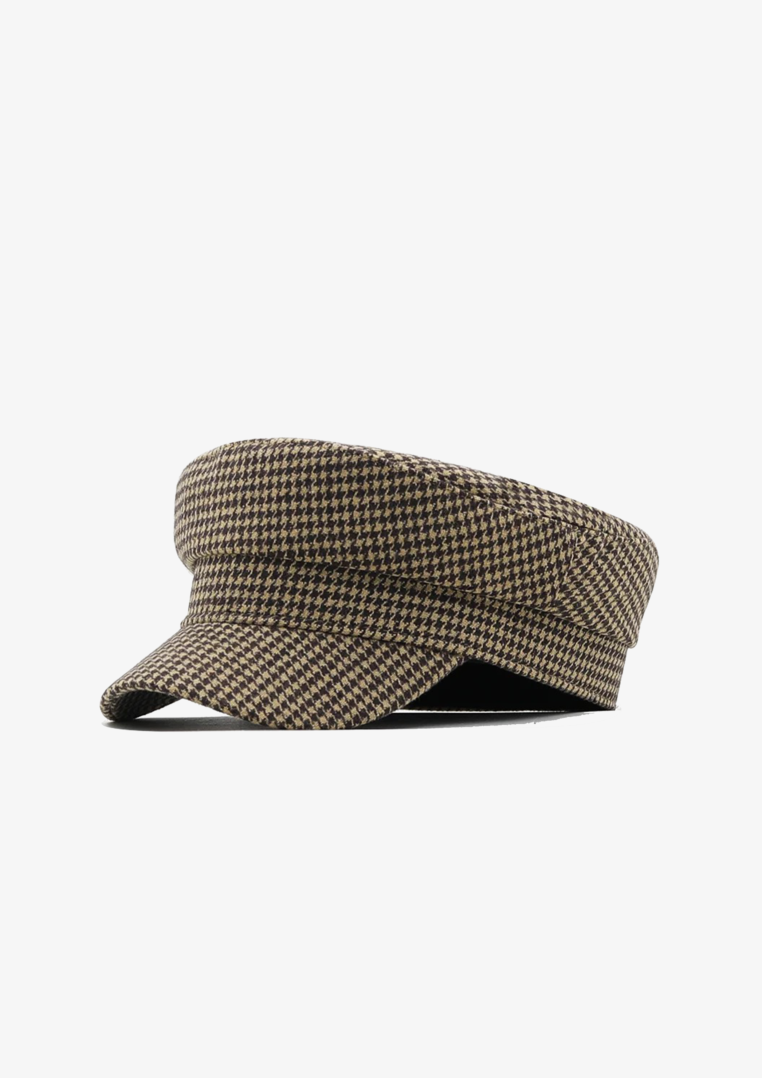 BROWN HOUNDSTOOTH BAKER BOY HAT