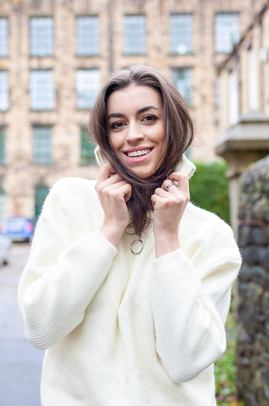 HALF ZIP WOOL BLEND SWEATER