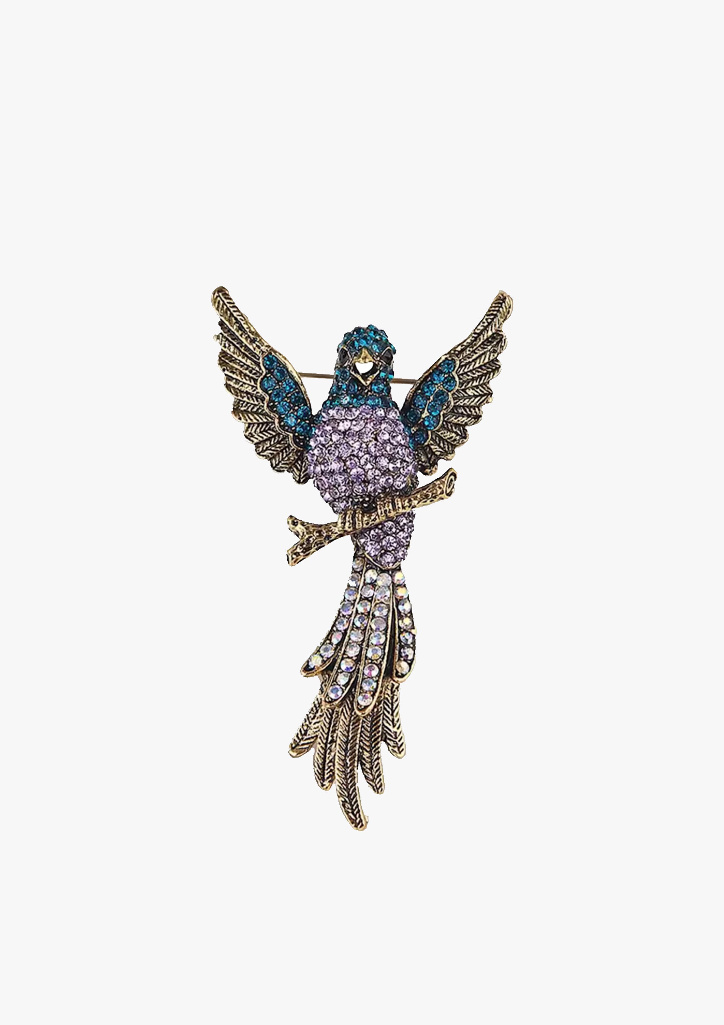 Crystal Embellished Bird Brooch