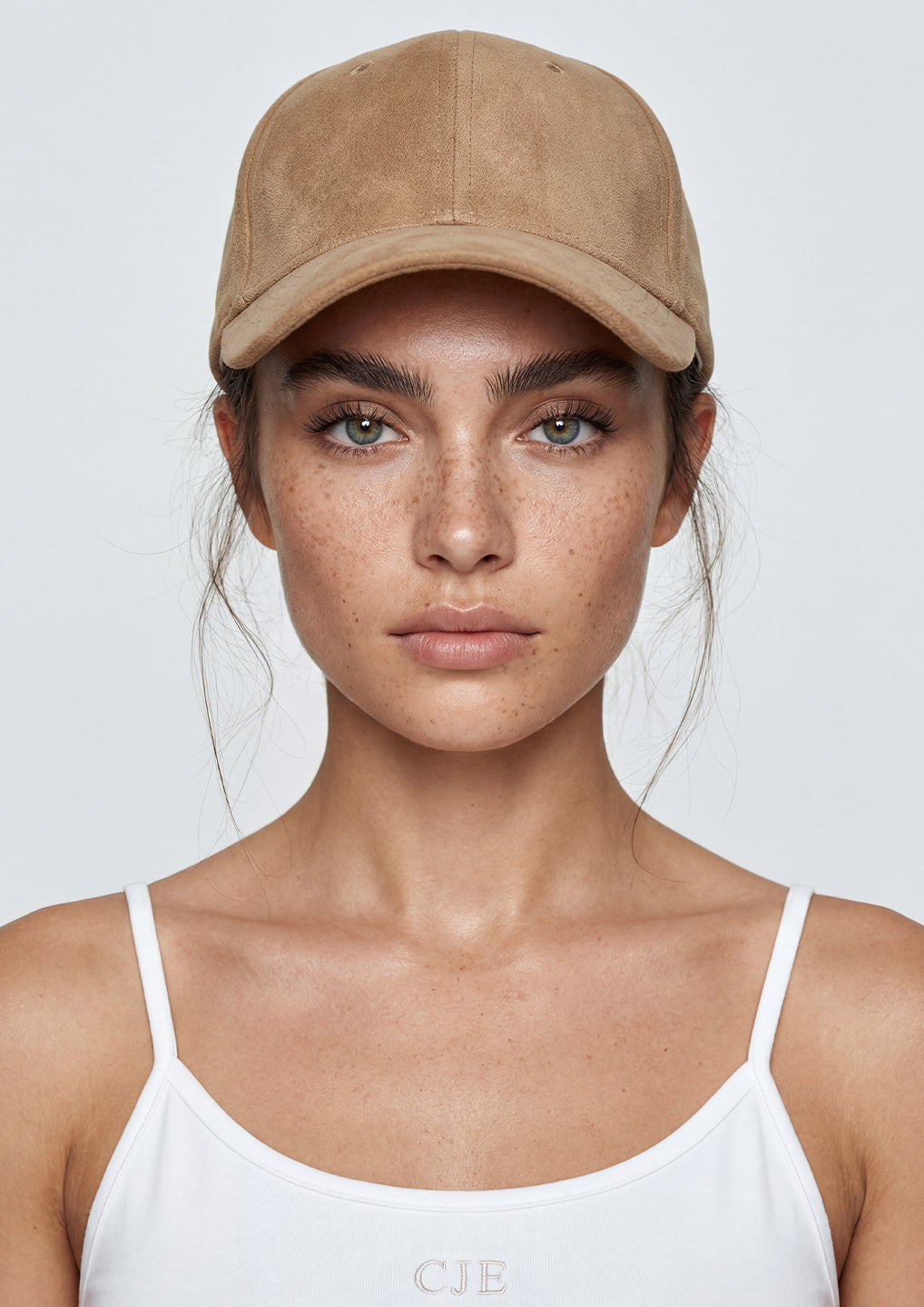 Faux Suede Khaki Cap