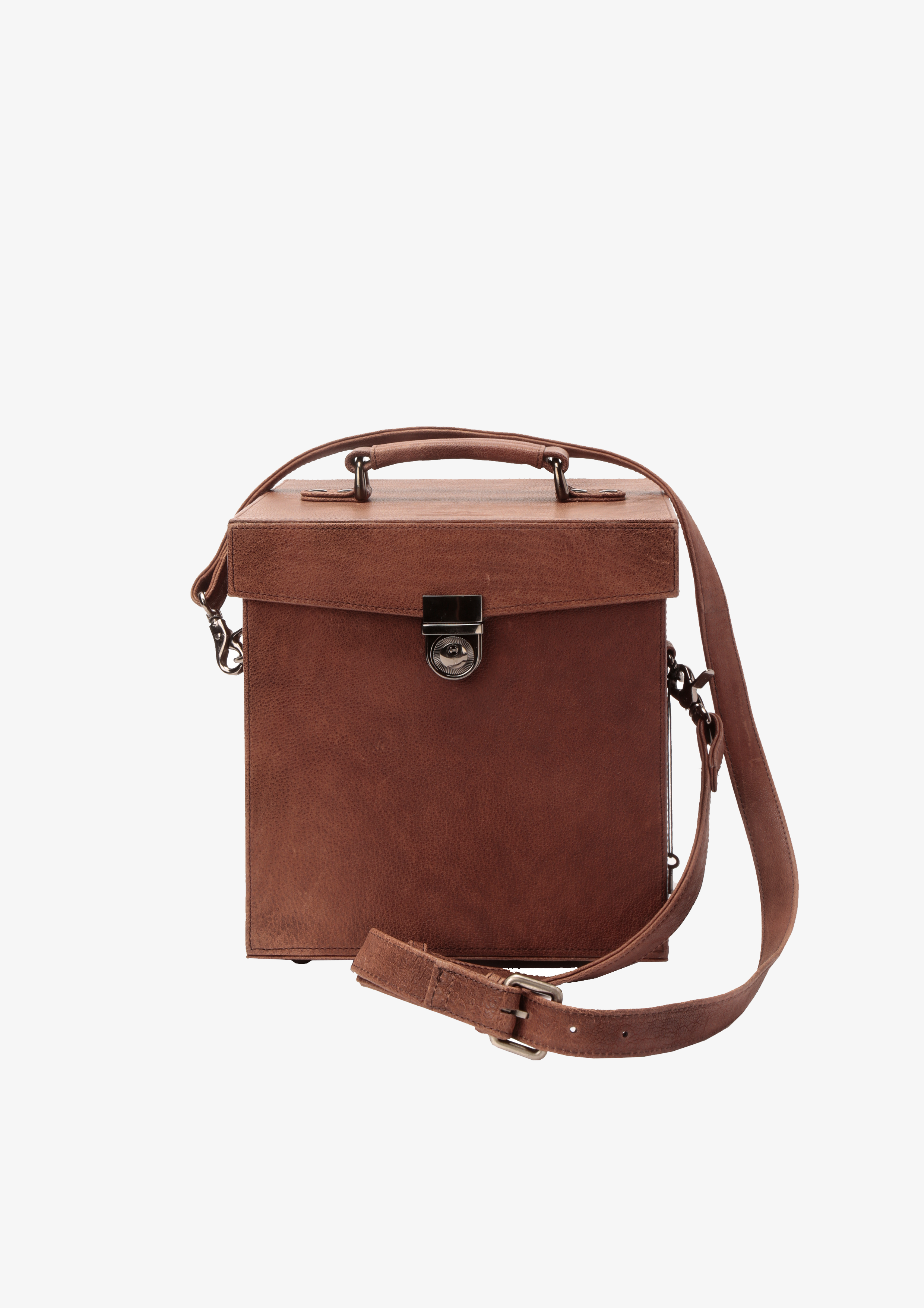 LARGE LEATHER BOX BAG