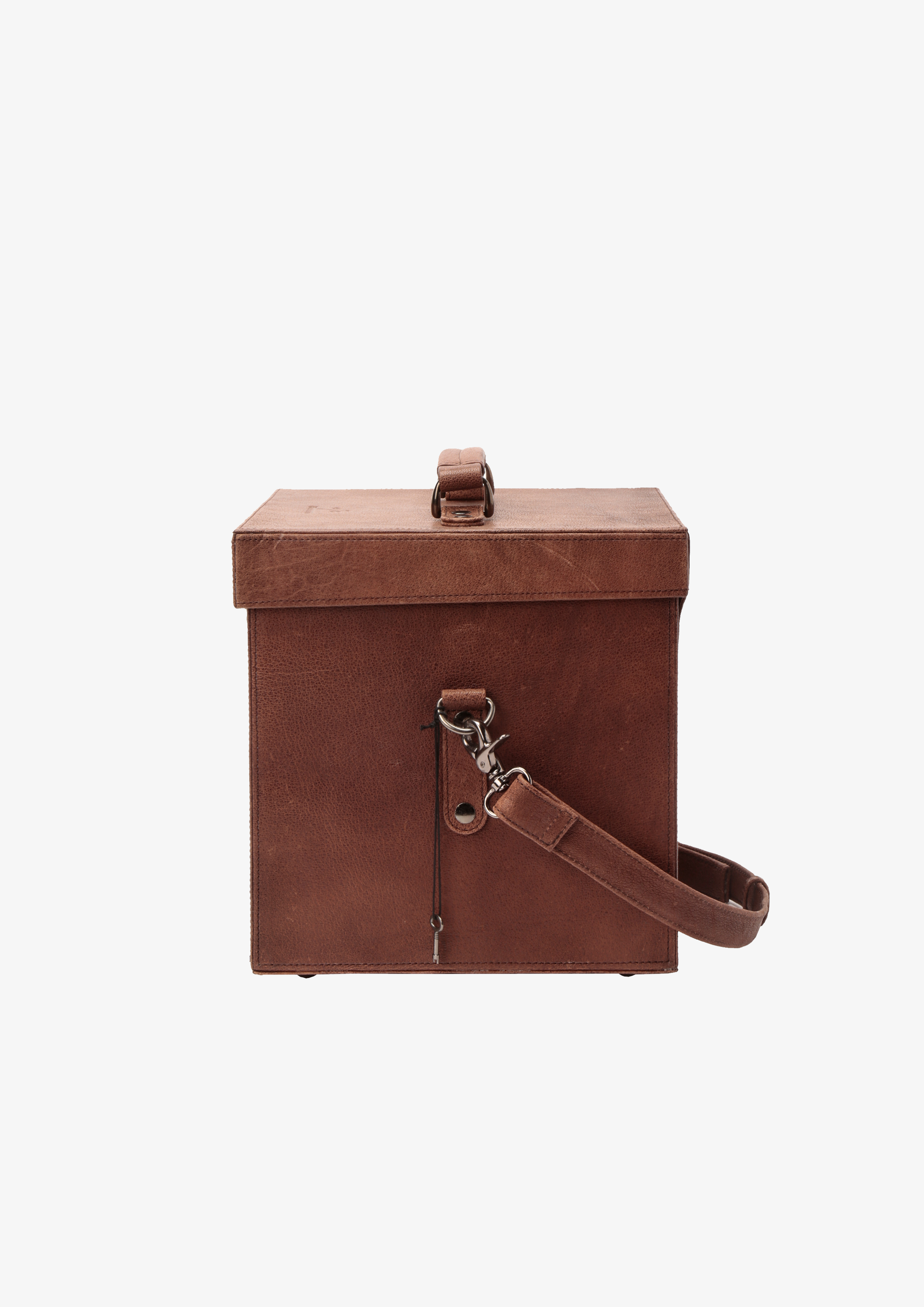 LARGE LEATHER BOX BAG
