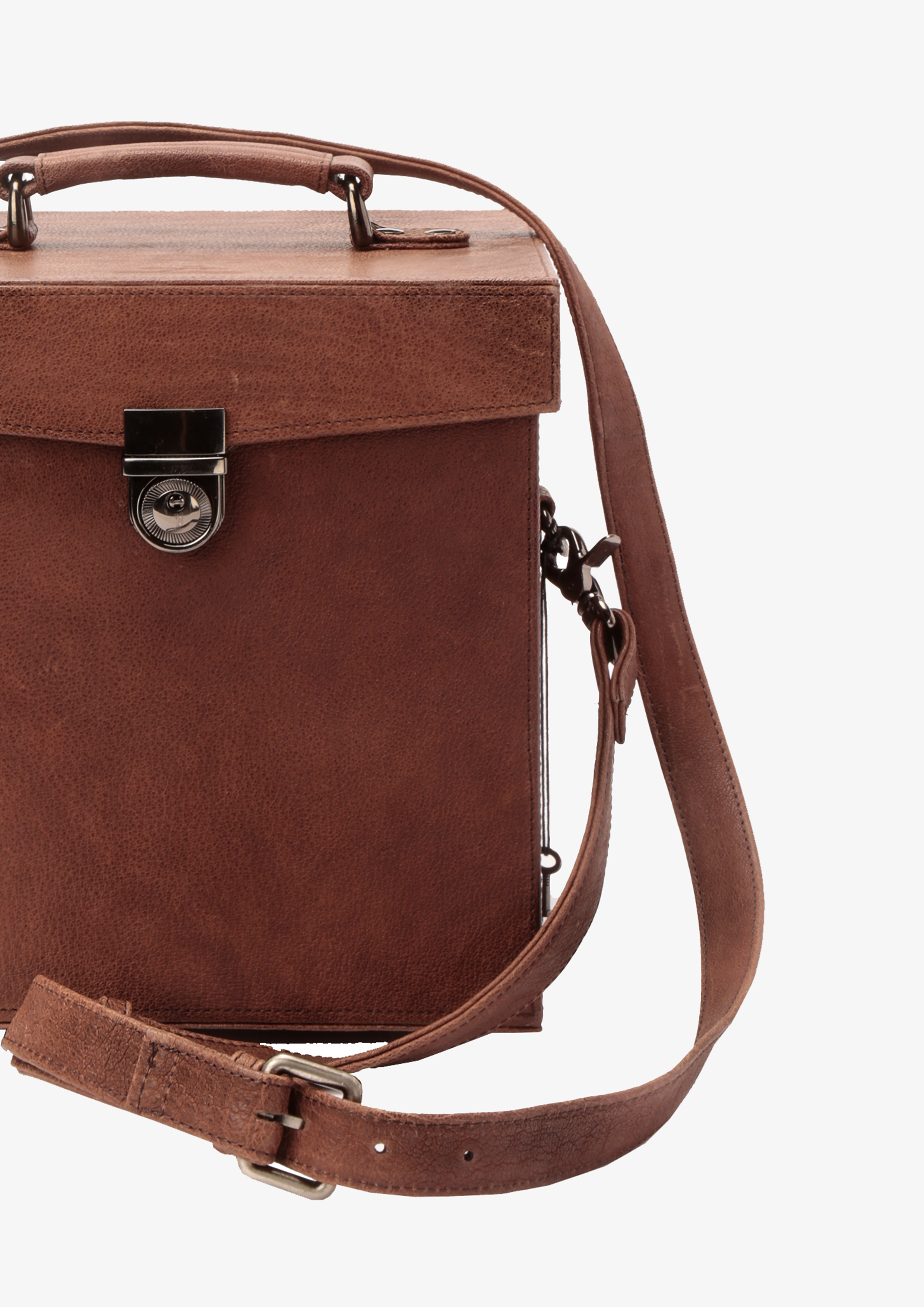 LARGE LEATHER BOX BAG