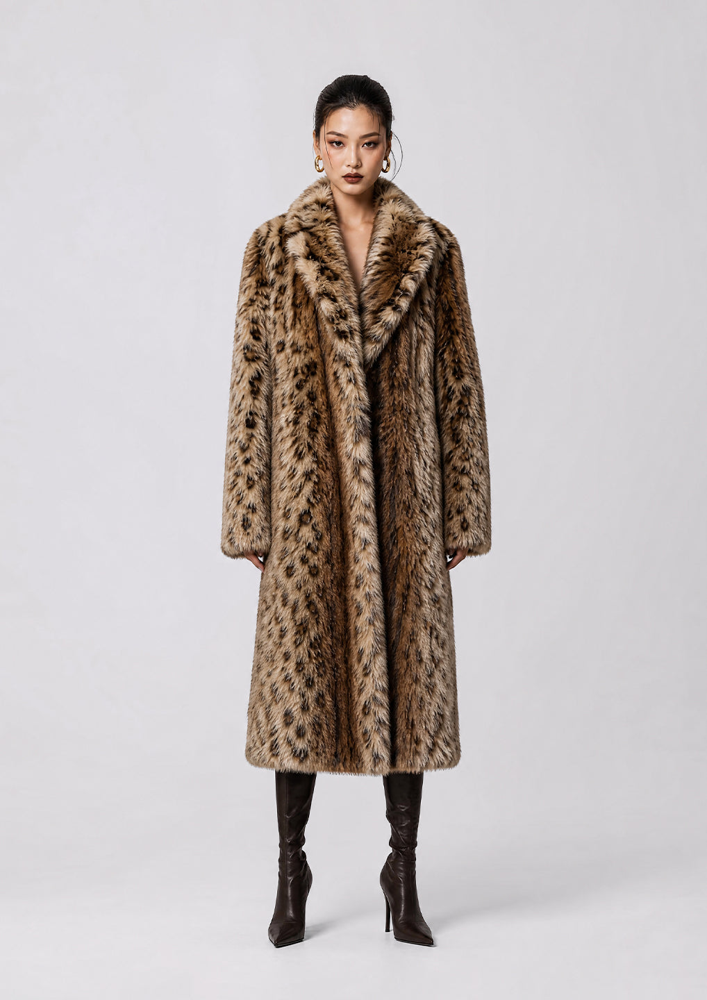 Oversized Leopard Faux Fur Coat