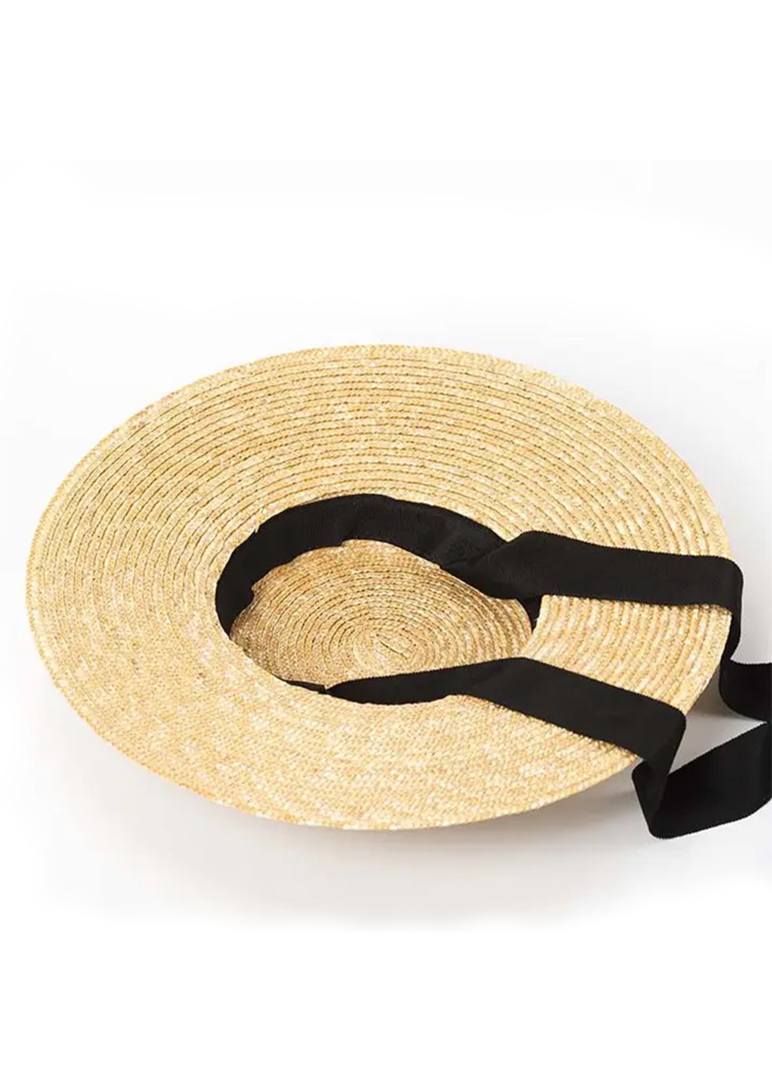 HANDMADE WIDE BRIM (12CM) NATURAL STRAW BOATER HAT