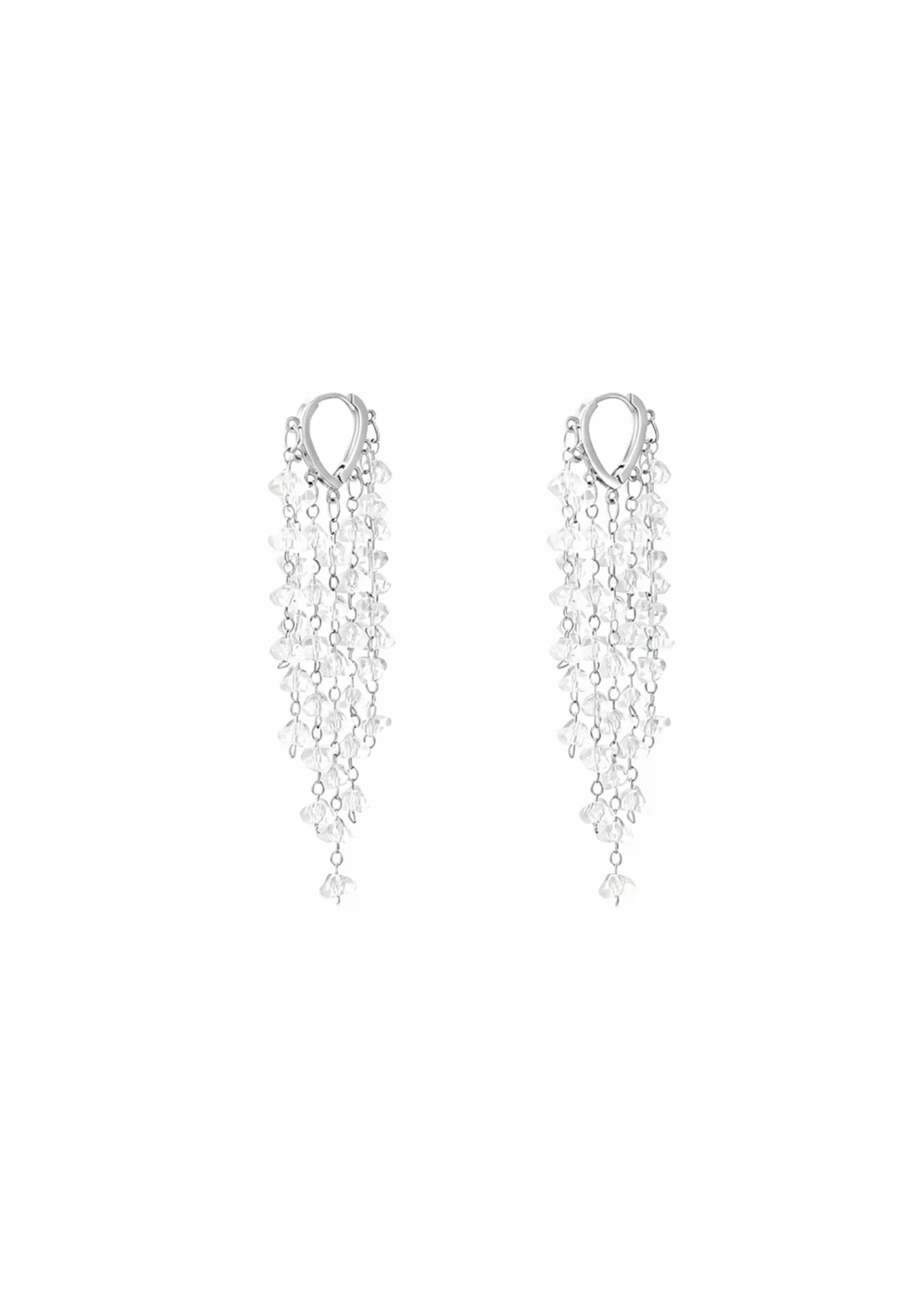 Dangle Beaded Huggie Earrings