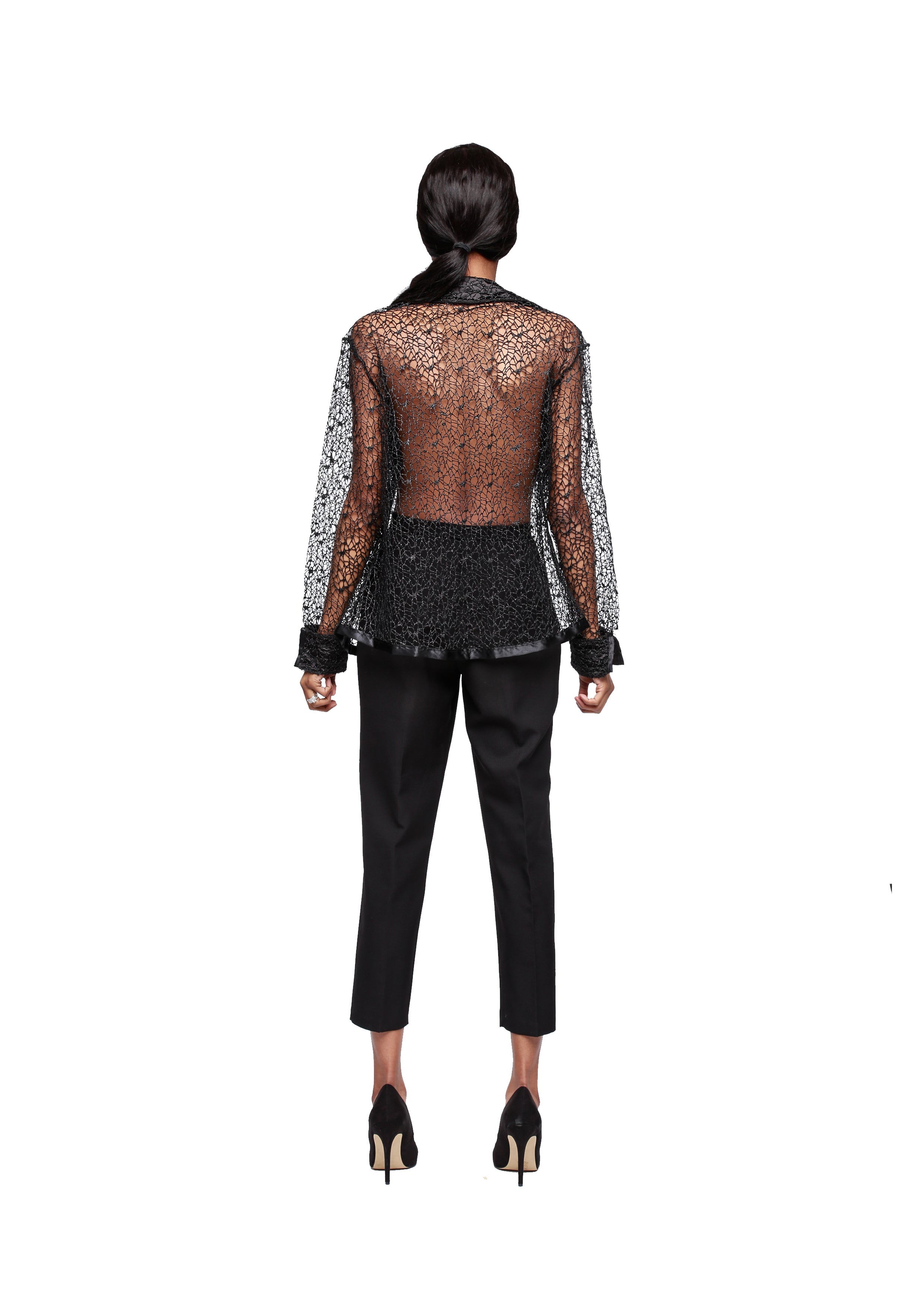 3D GLITTER MESH SHIRT