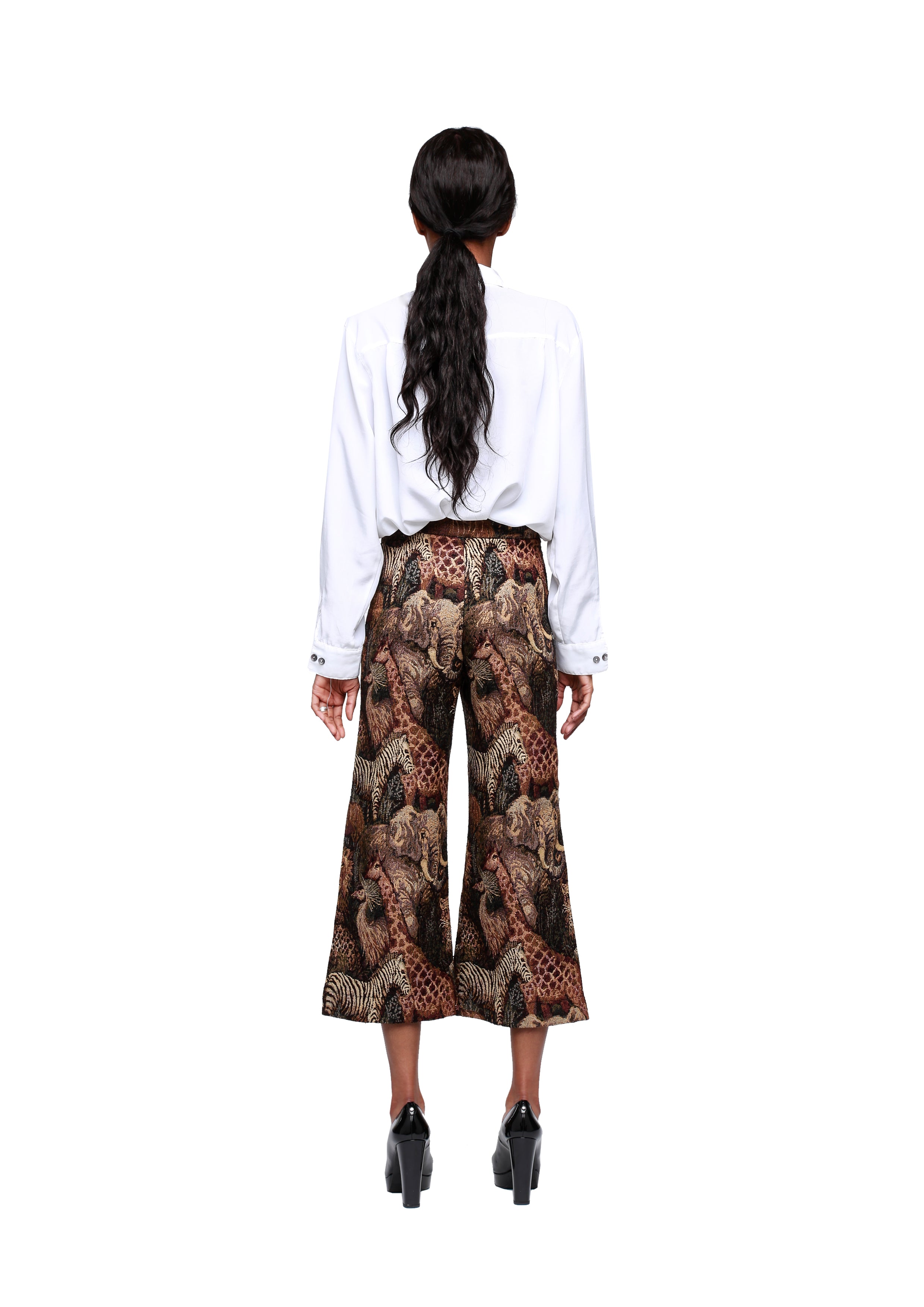 MIDI ANIMAL WEAVED TROUSER