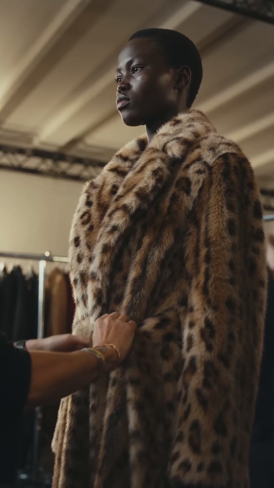 Oversized Leopard Faux Fur Coat
