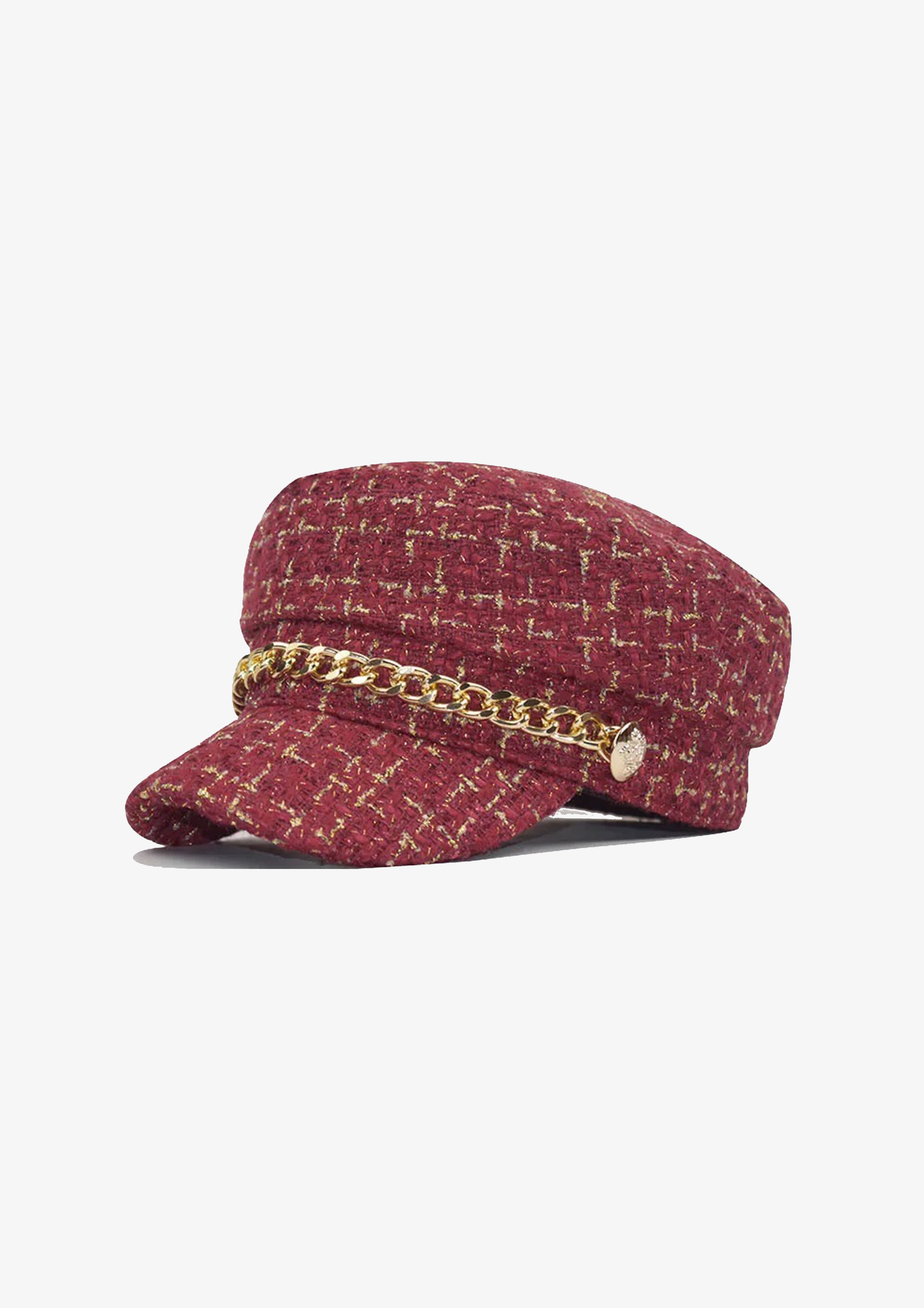 RED TWEED BAKER BOY HAT