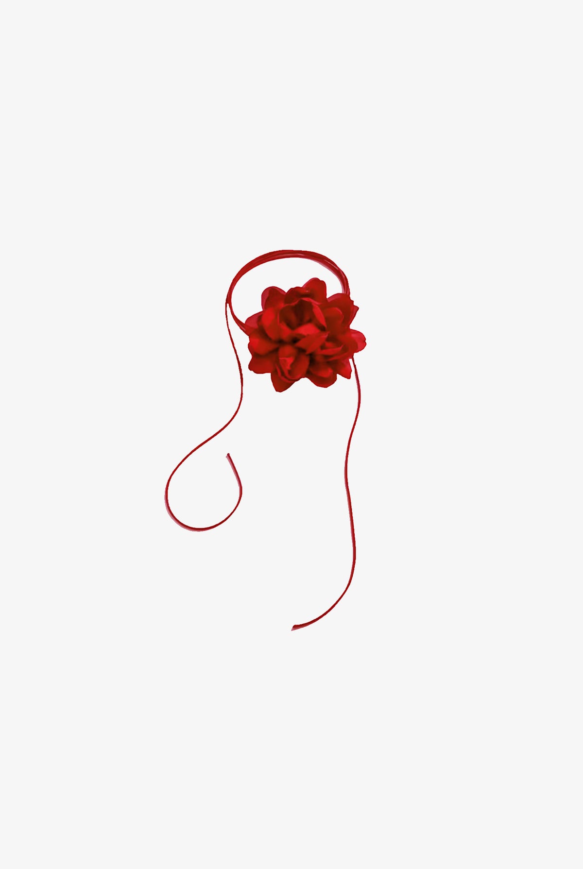 Red Large Silk Satin Rose Choker