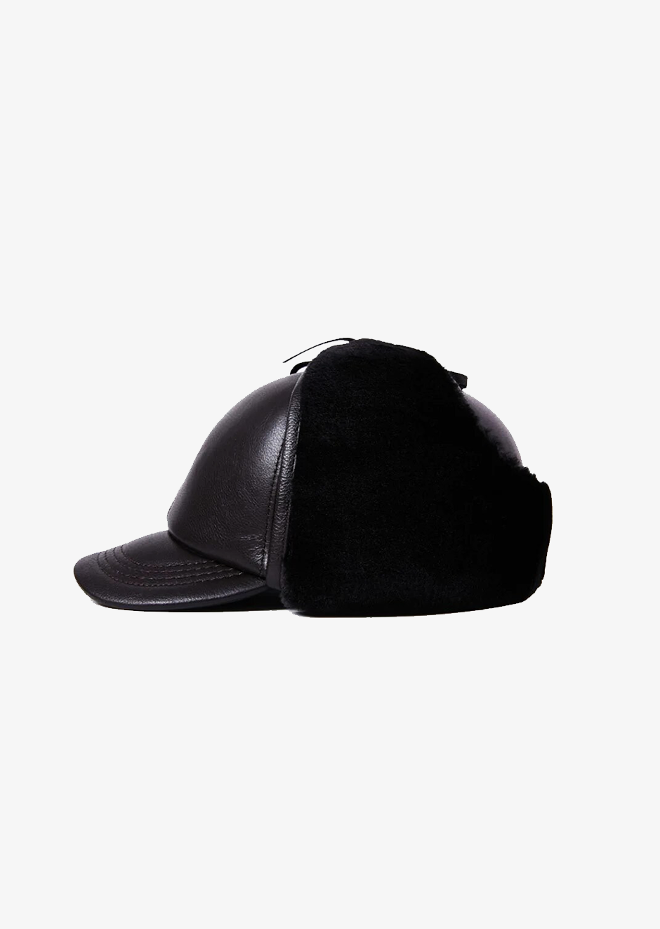 BLACK SHEARLING PIROGA HAT