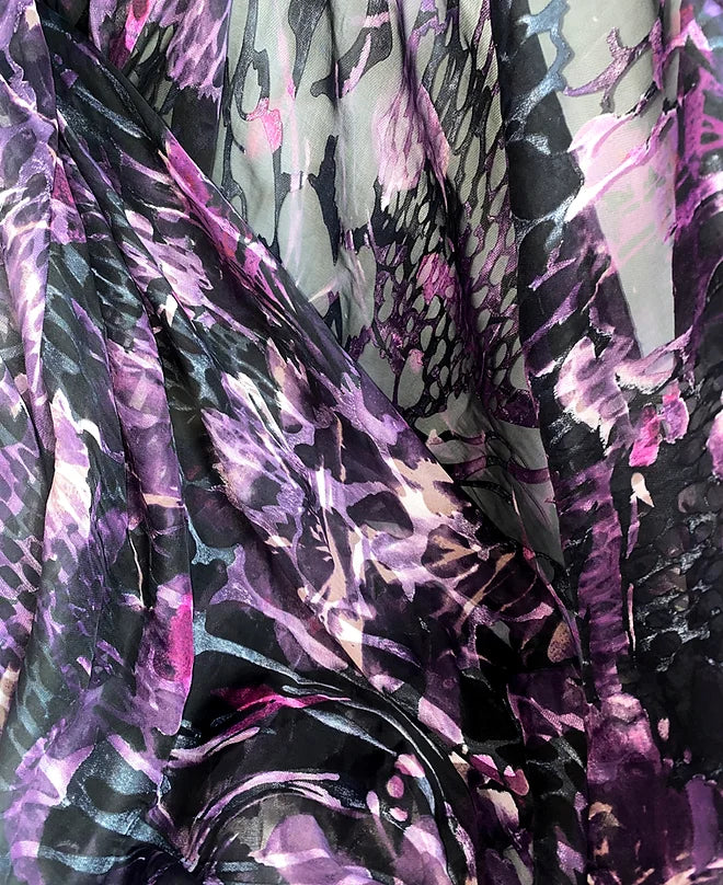FLORAL SILK OPAQUE SQUARE SCARF