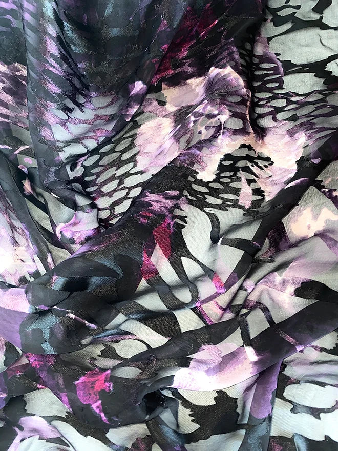 FLORAL SILK OPAQUE SQUARE SCARF