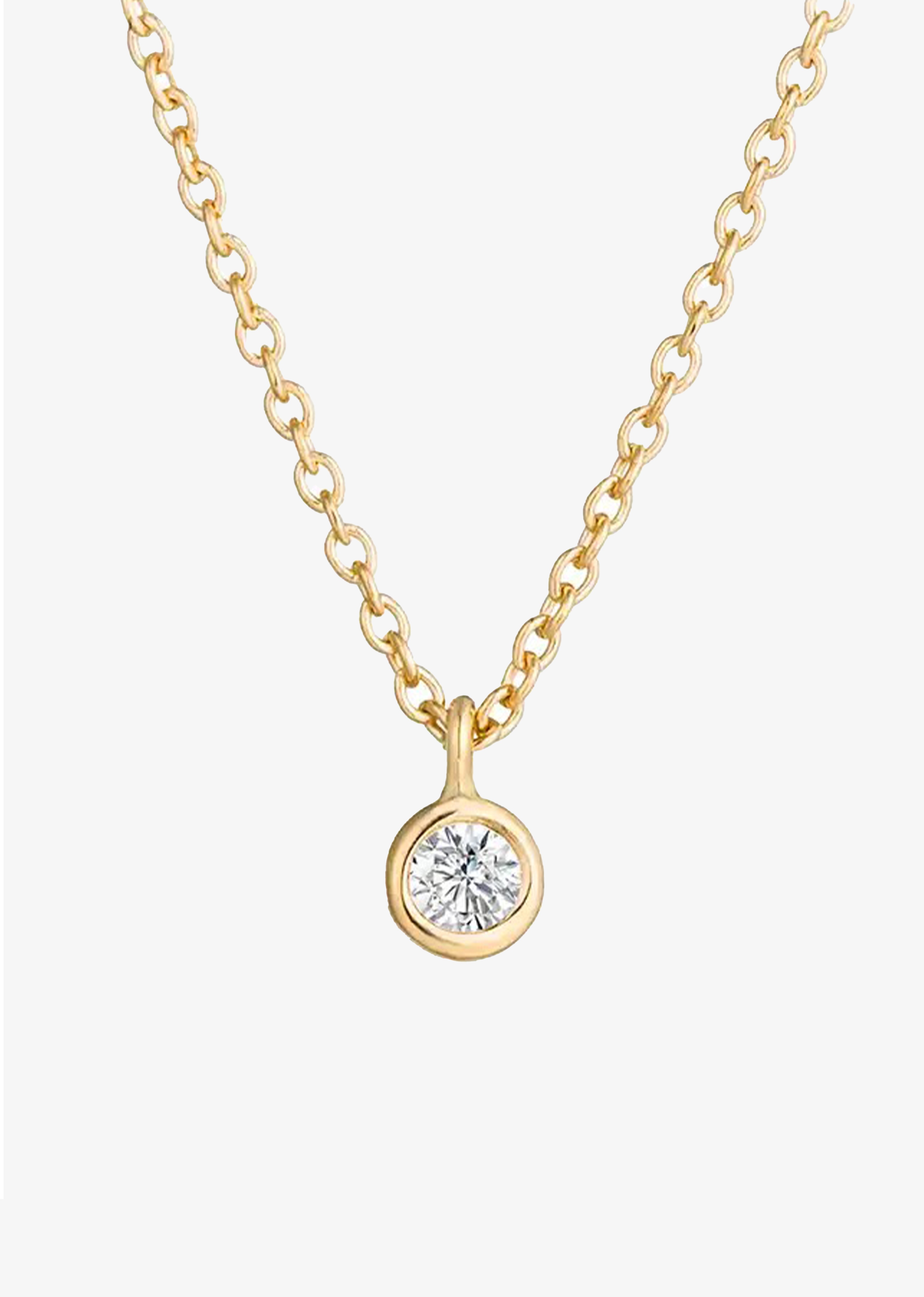 14K GOLD SINGLE DIAMOND NECKLACE