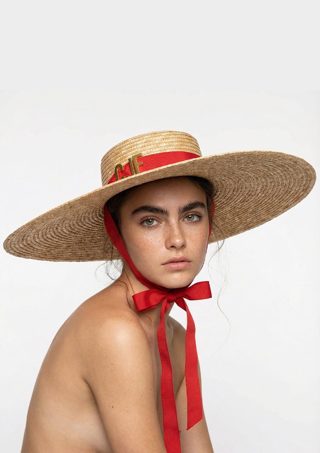 Handmade Wide Brim CJE Natural Straw Hat