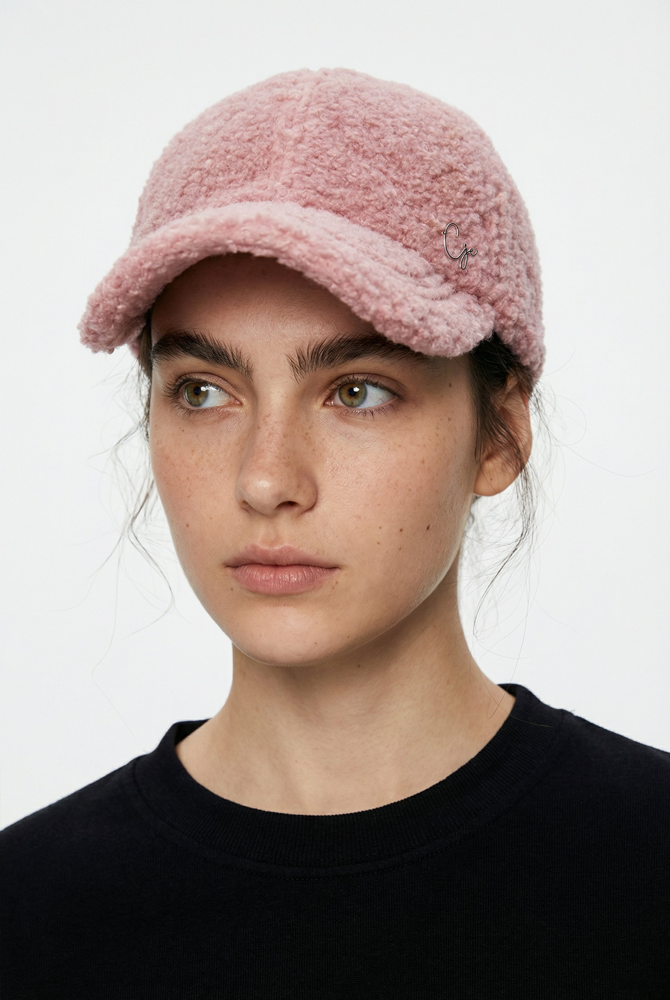Pink Boucle Textured Cap