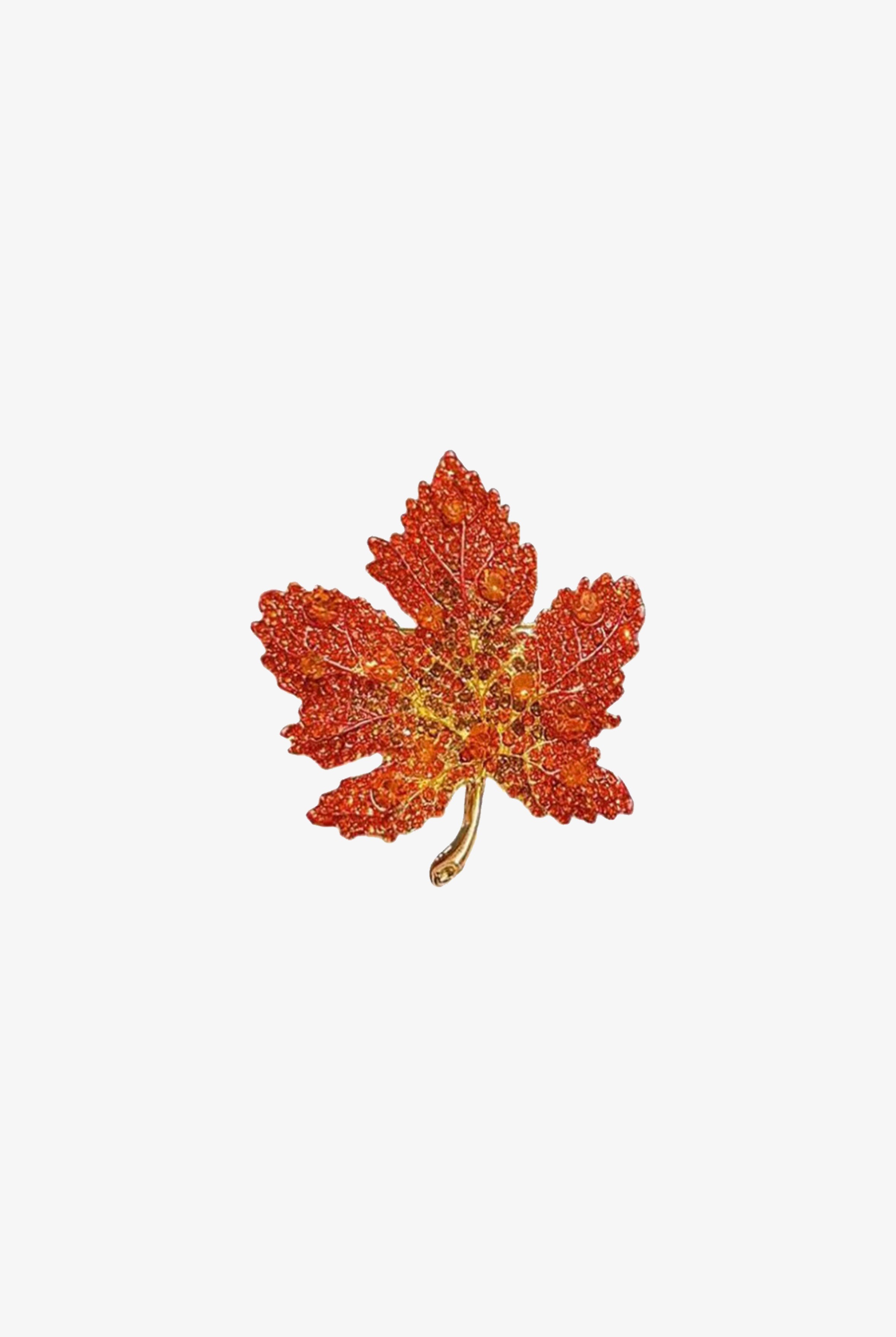 Crystal Maple Leaf Brooch