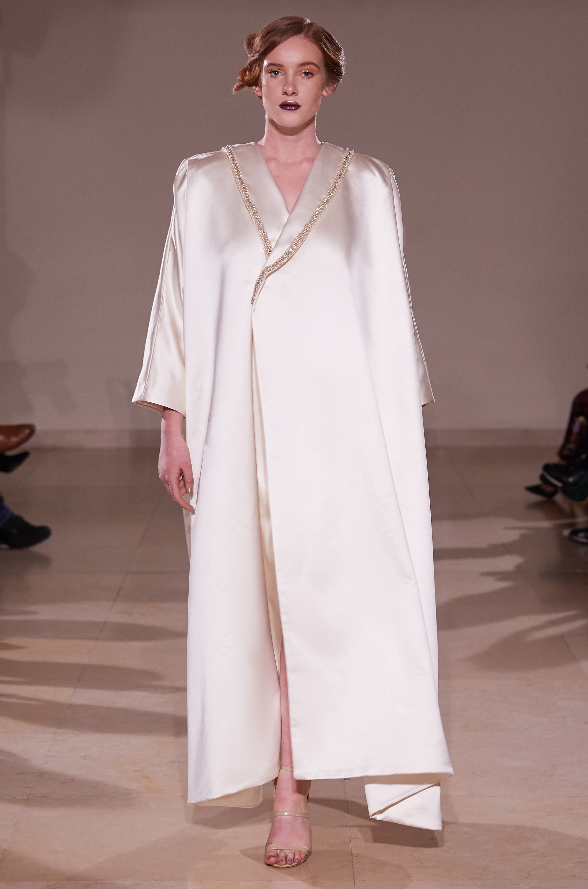 CRYSTAL HAND EMBELLISHED OPEN BACK GOWN