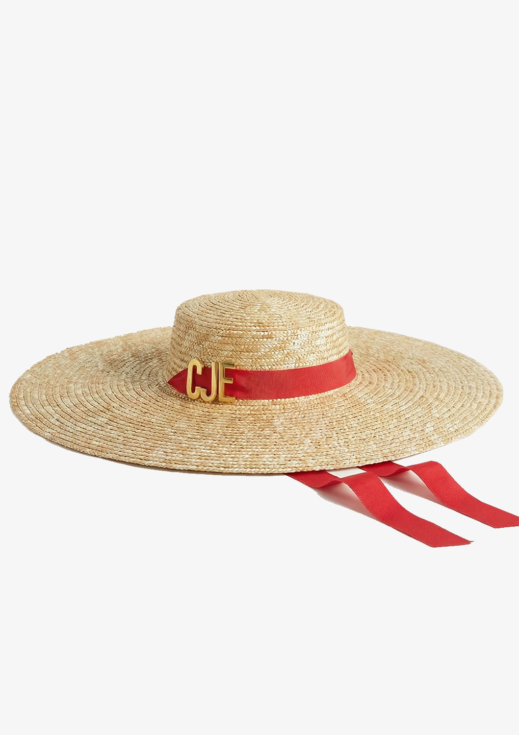 Handmade Wide Brim CJE Natural Straw Hat